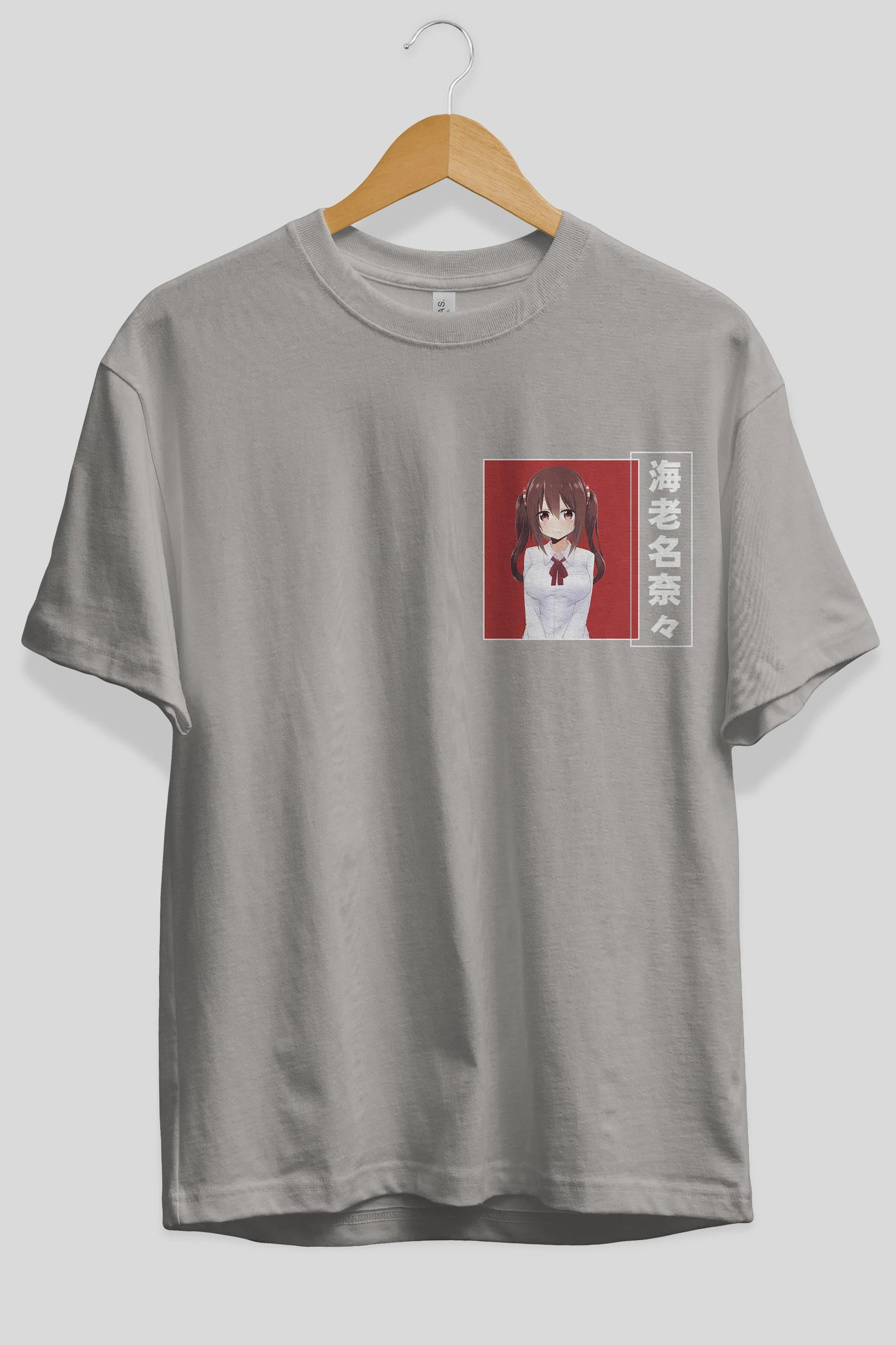Nana Ebina 1 Ön Sol Baskılı Oversize t-shirt Erkek Kadın Unisex %100 Pamuk Bisiklet Yaka tişort