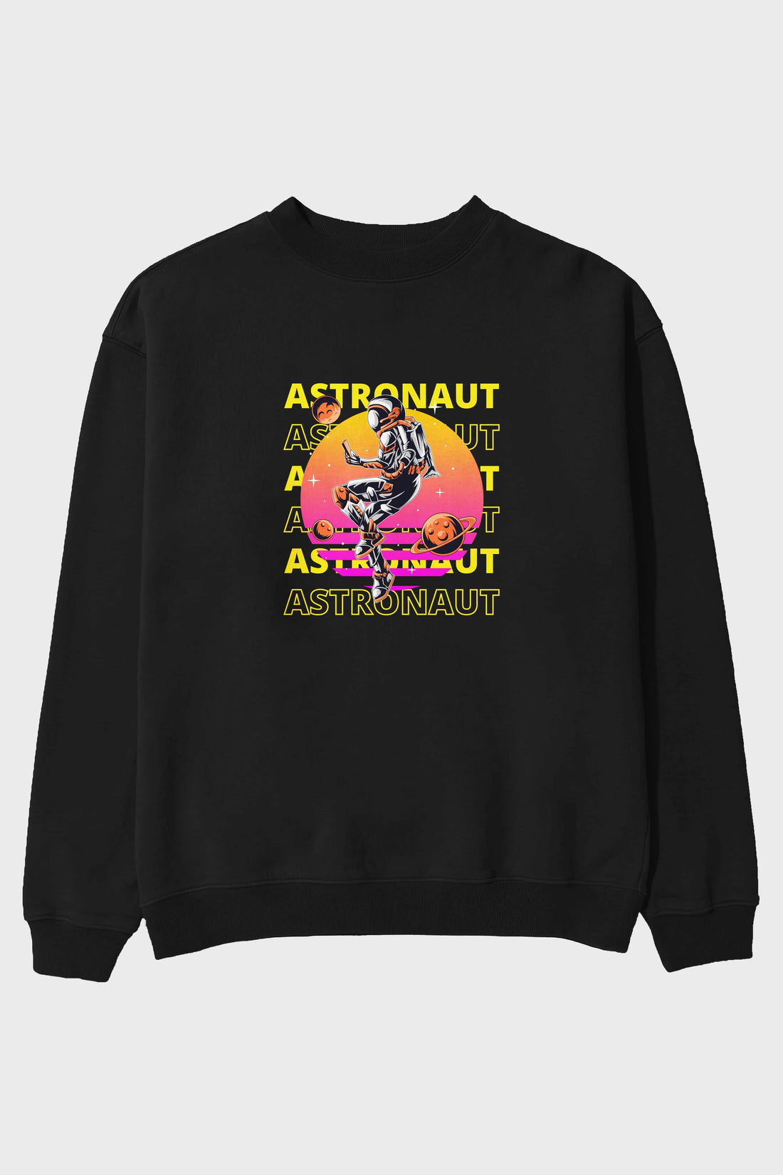 Astronaut Streetwear 2 Ön Baskılı Oversize Sweatshirt Erkek Kadın Unisex