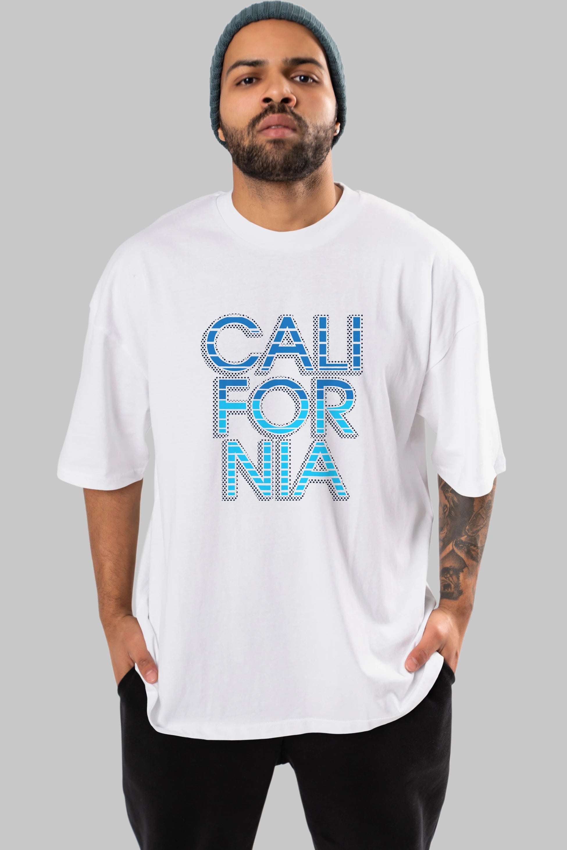 California 3 Ön Baskılı Oversize t-shirt Erkek Kadın Unisex