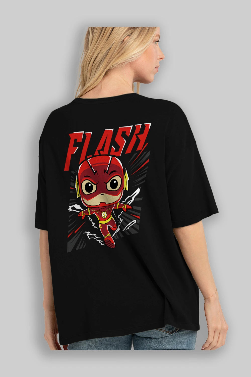 Flash Avengers (4) Arka Baskılı Oversize t-shirt Erkek Kadın Unisex %100 Pamuk Bisiklet Yaka tişort
