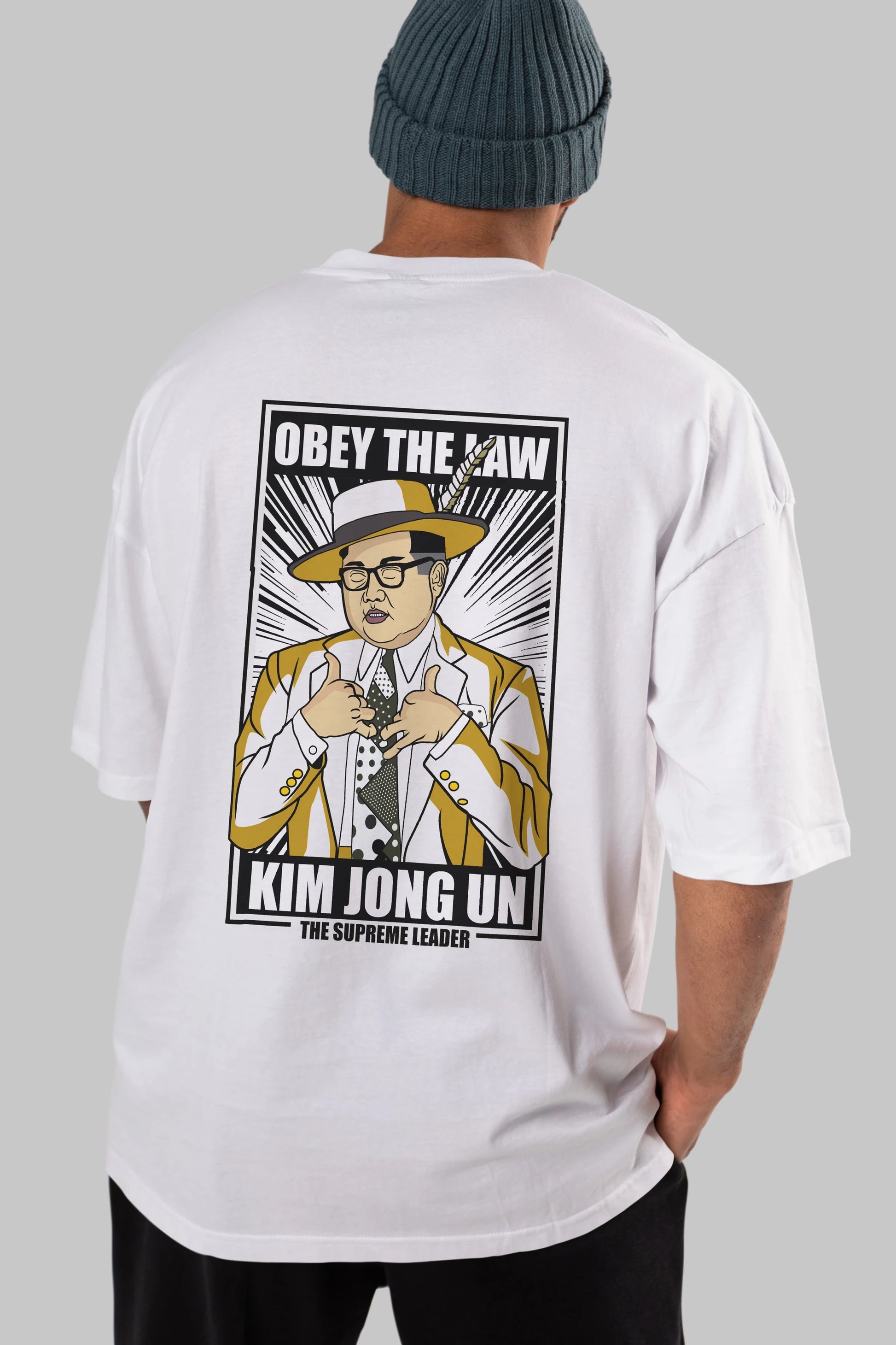 The Mask Jong Un Arka Baskılı Oversize t-shirt Erkek Kadın Unisex %100 Pamuk tişort