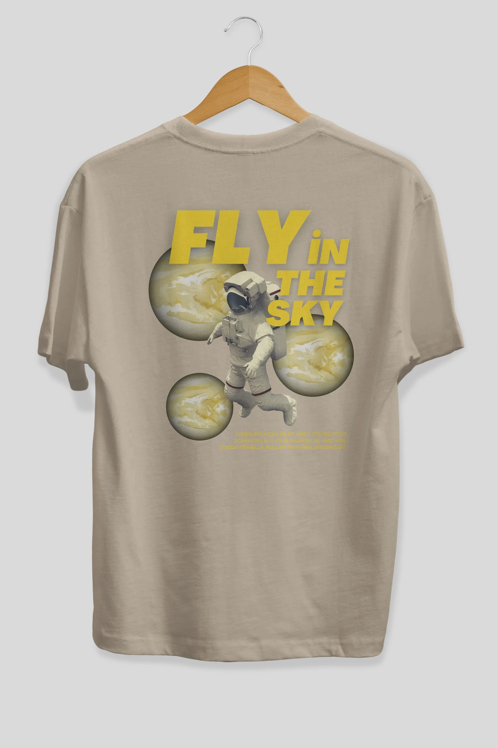 Fly in The Sky Arka Baskılı Oversize t-shirt Erkek Kadın Unisex