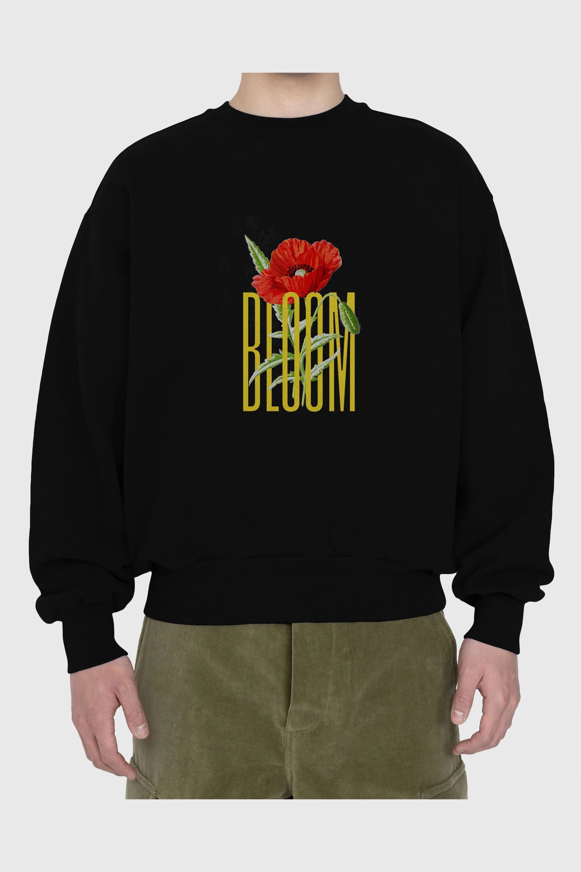 Bloom Flower Ön Baskılı Oversize Sweatshirt Erkek Kadın Unisex