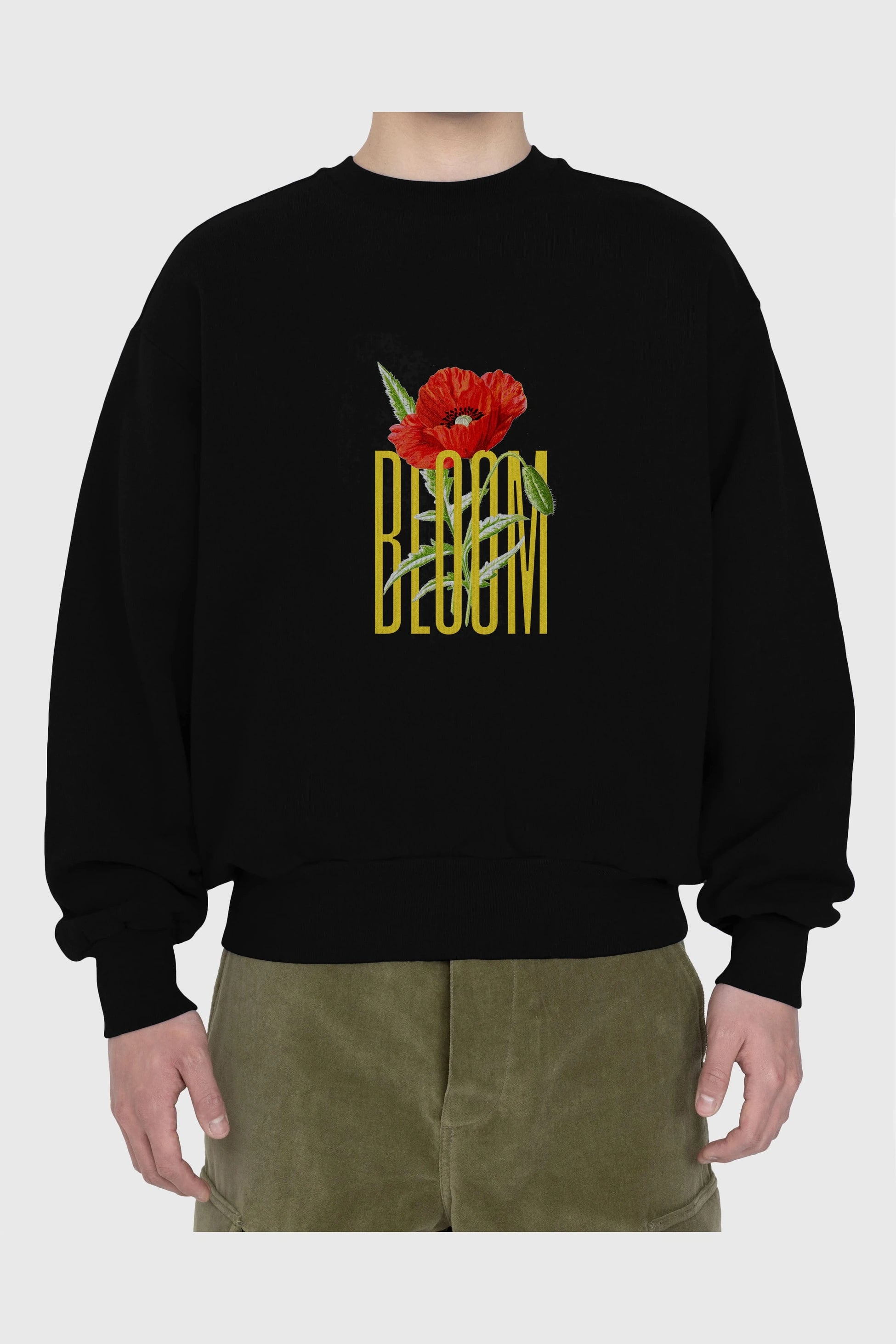 Bloom Flower Ön Baskılı Oversize Sweatshirt Erkek Kadın Unisex
