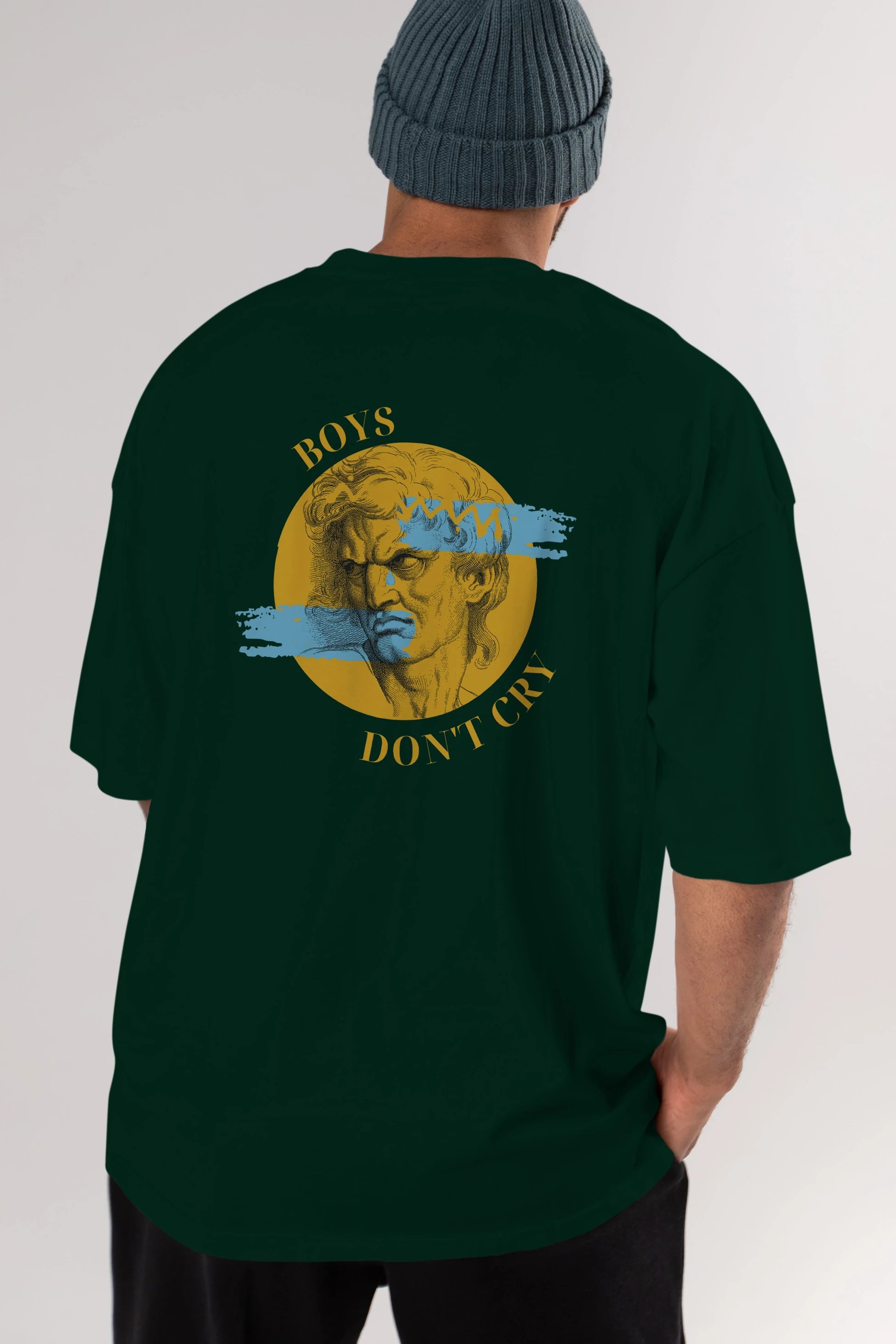 Boys Don't Cry Yazılı Arka Baskılı Oversize t-shirt Erkek Kadın Unisex