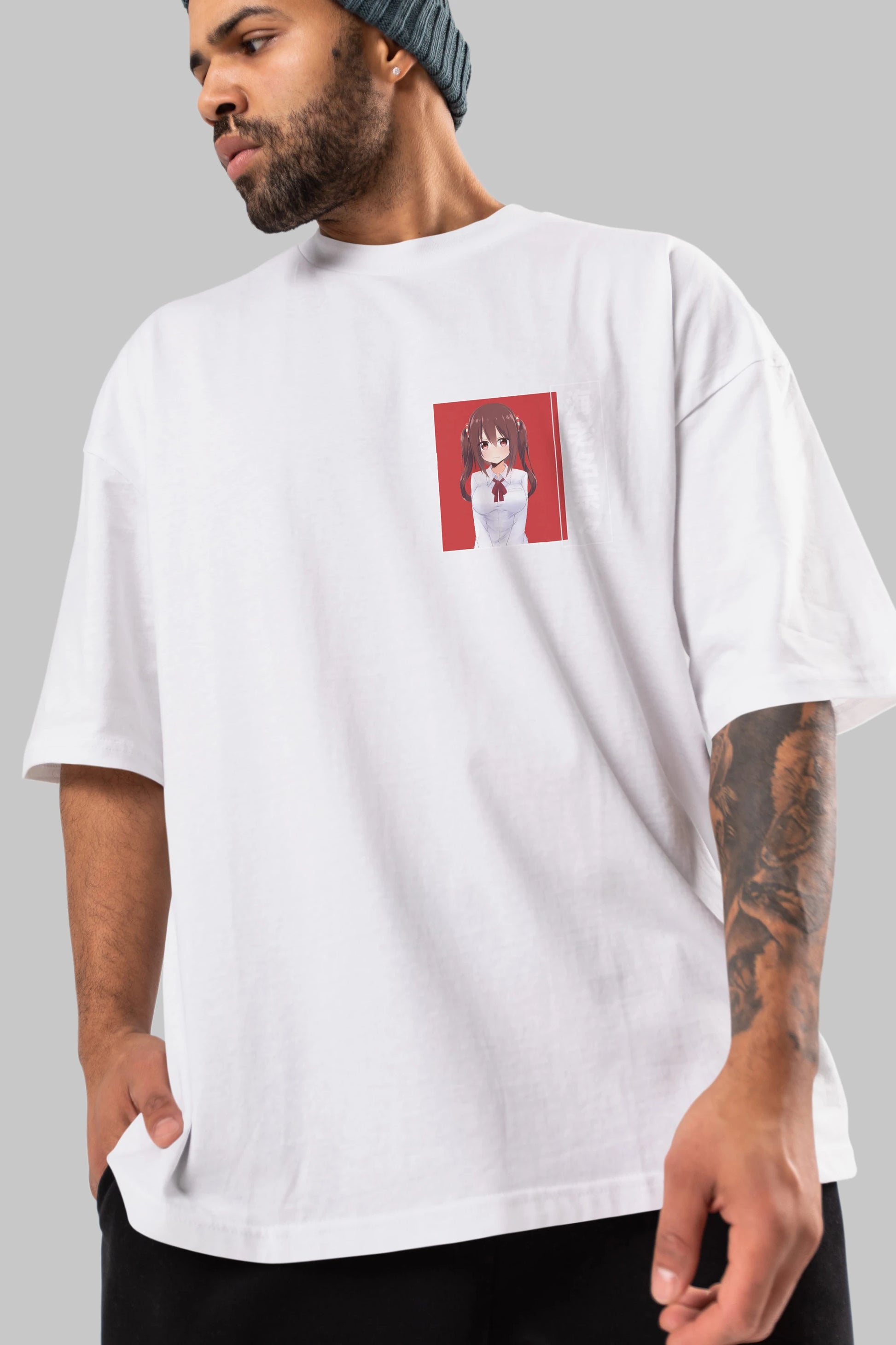 Nana Ebina 1 Ön Sol Baskılı Oversize t-shirt Erkek Kadın Unisex %100 Pamuk Bisiklet Yaka tişort