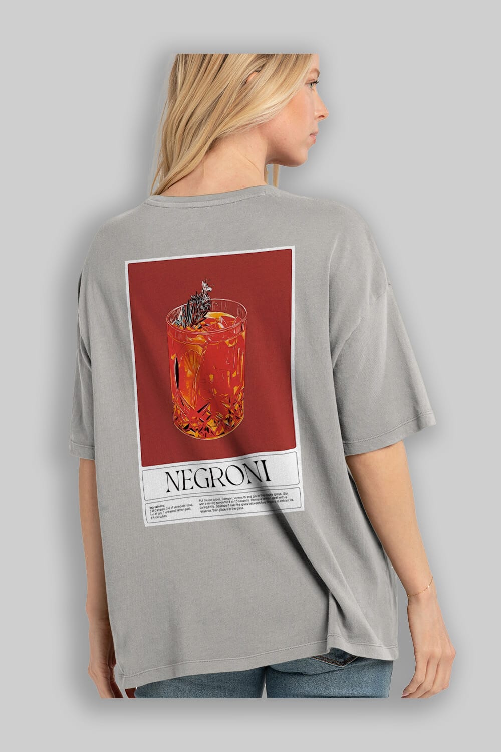 Negroni 2 Arka Baskılı Oversize t-shirt Erkek Kadın Unisex %100 Pamuk Bisiklet Yaka tişort