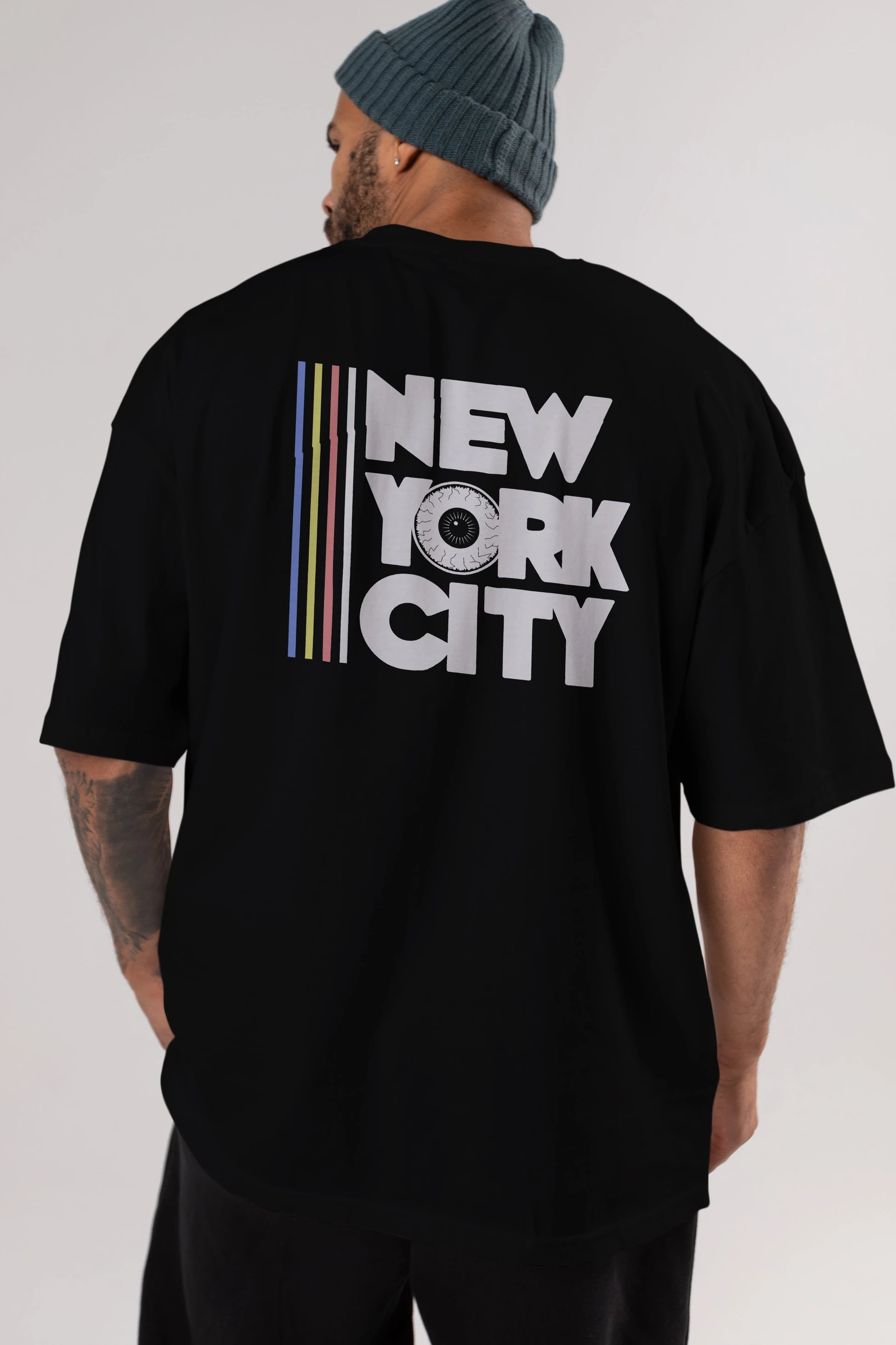 New York City Style Arka Baskılı Oversize t-shirt Erkek Kadın Unisex