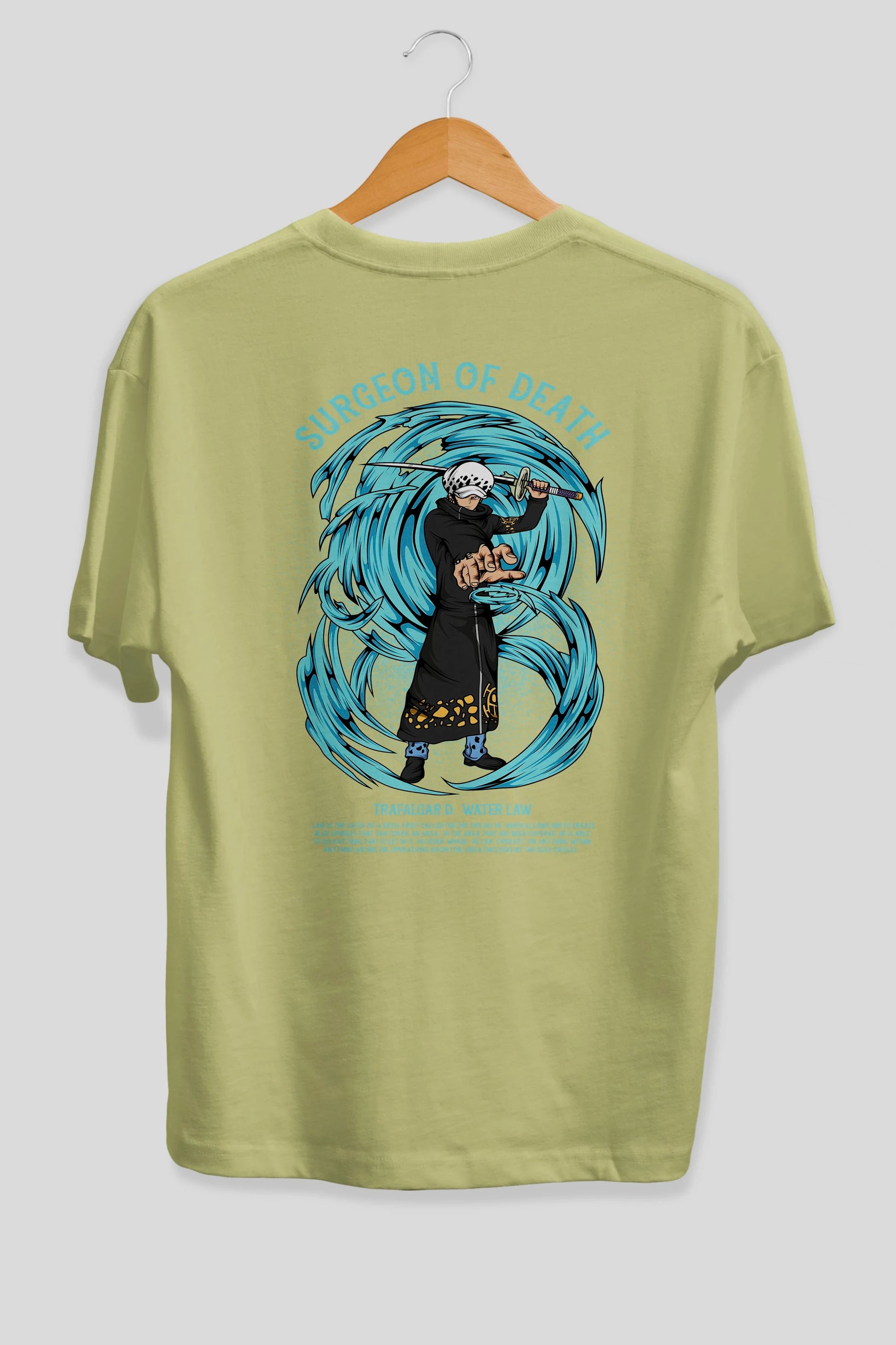 Trafalgad D. Water Law Anime Arka Baskılı Oversize t-shirt Erkek Kadın Unisex