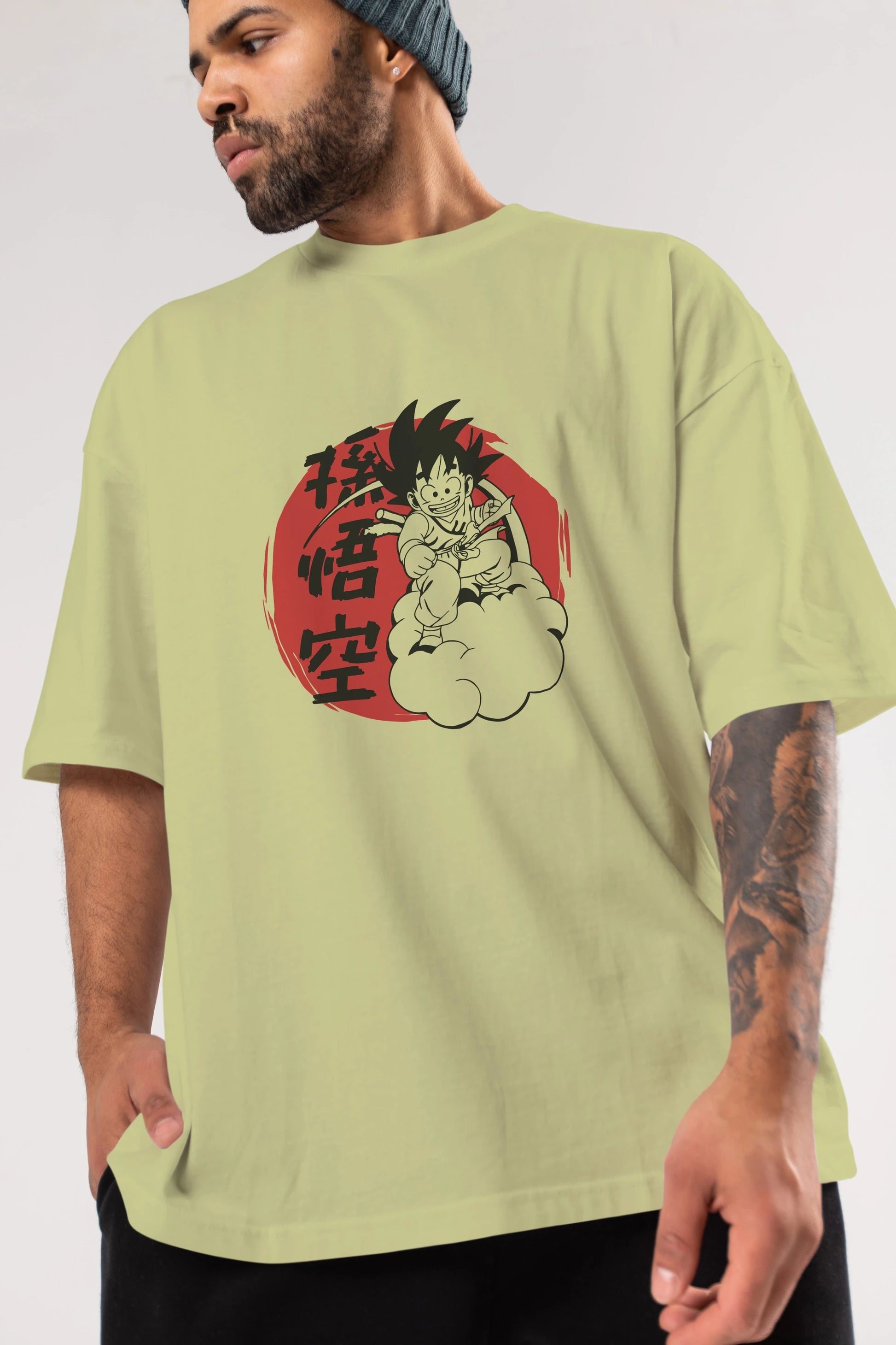 DRAGON BALL Anime Ön Baskılı Oversize t-shirt %100 pamuk Erkek Kadın Unisex