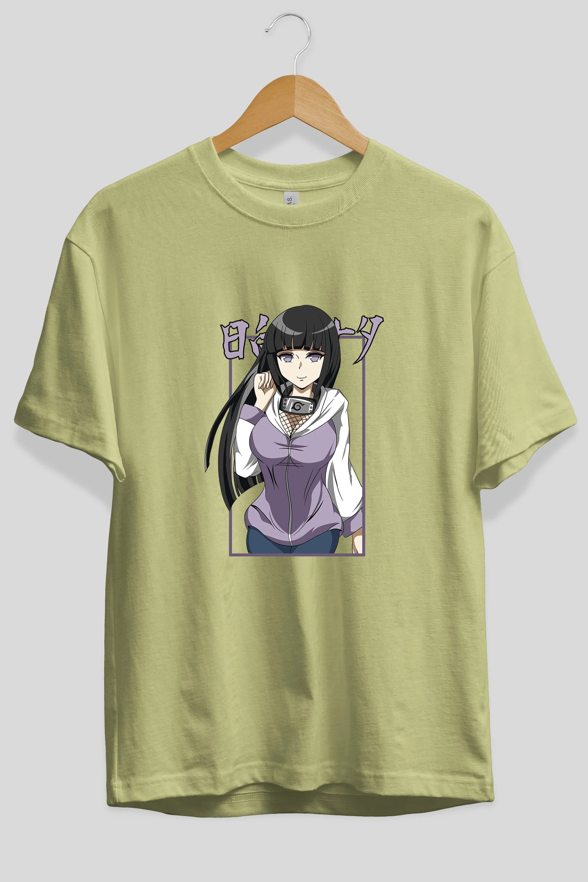Hinata NARUTO Anime Ön Baskılı Oversize t-shirt %100 pamuk Erkek Kadın Unisex