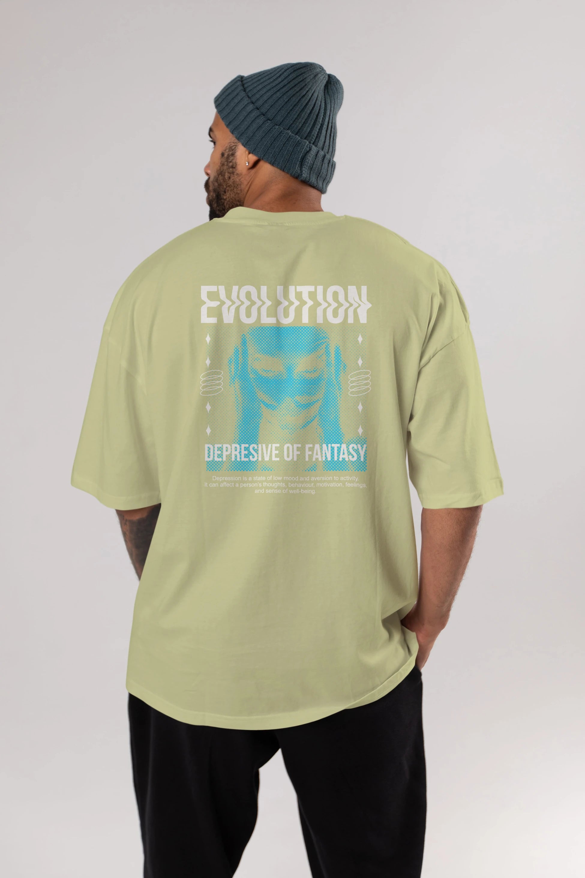 Evolution Arka Baskılı Oversize t-shirt Erkek Kadın Unisex