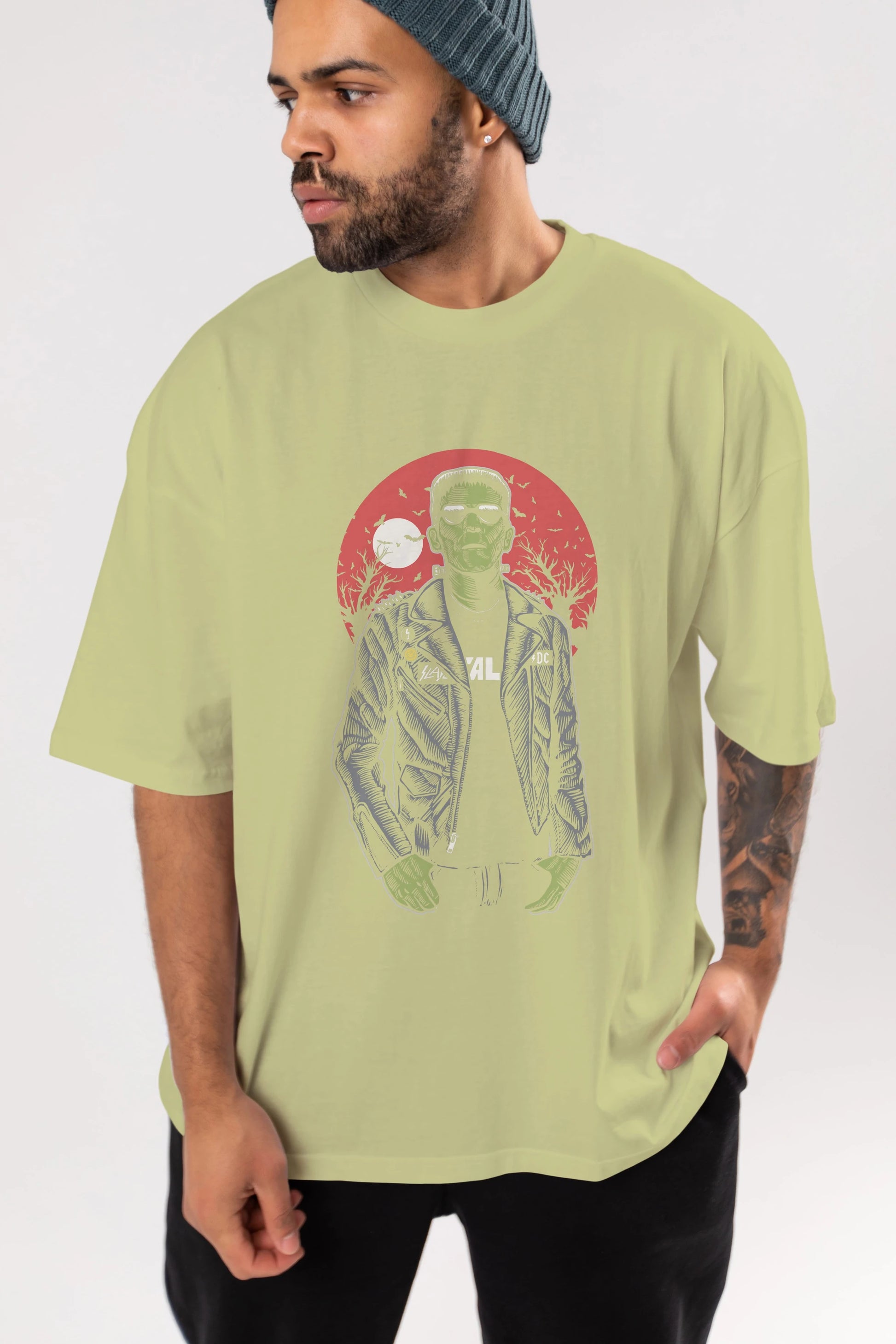 Frank Ön Baskılı Oversize t-shirt Erkek Kadın Unisex %100 Pamuk tişort