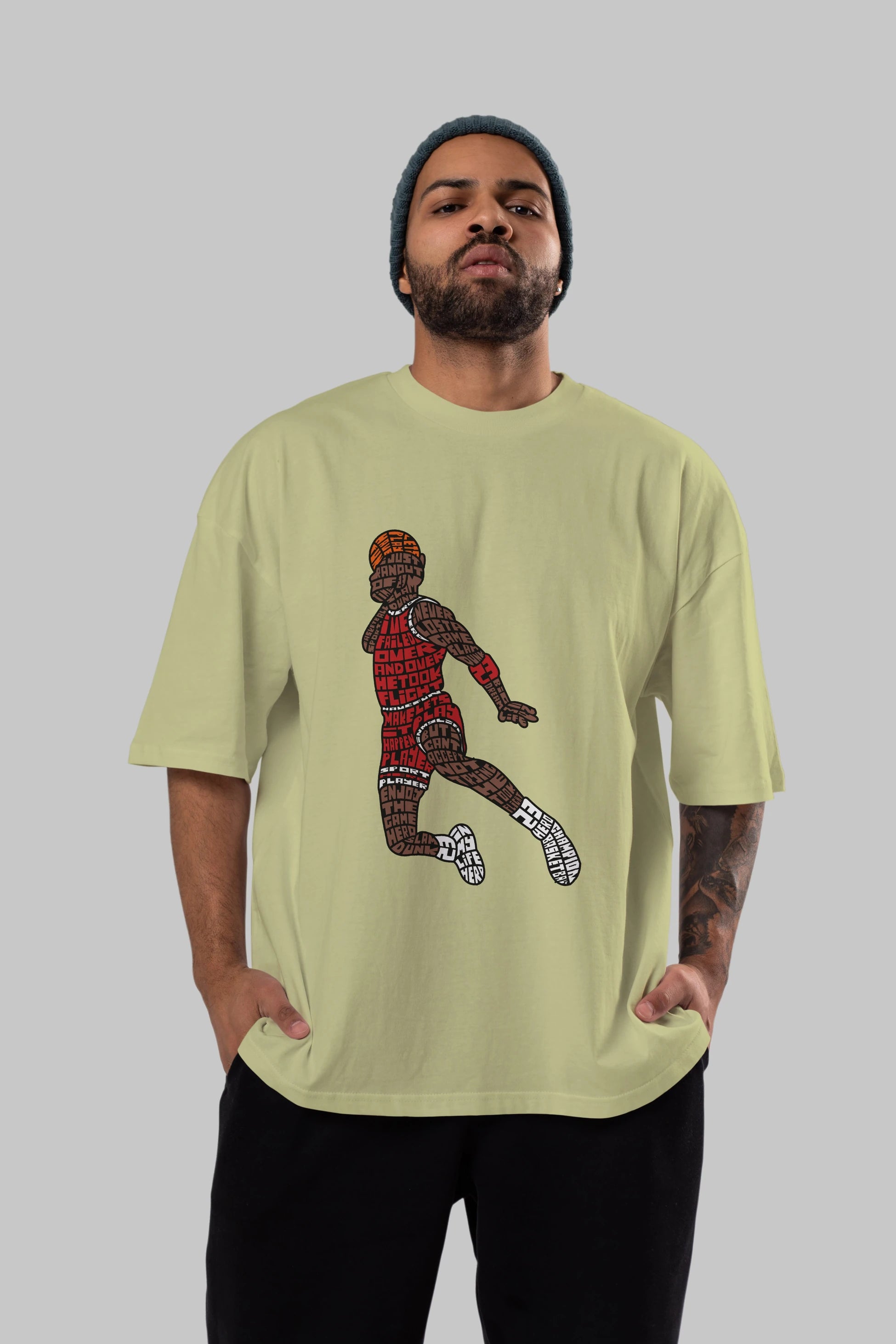 Slamdunk Ön Baskılı Oversize t-shirt %100 pamuk Erkek Kadın Unisex
