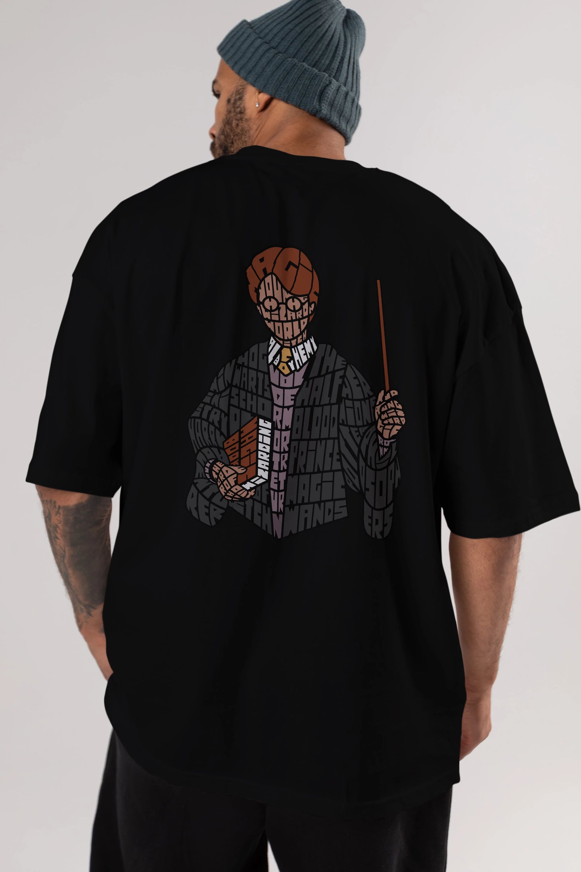 Harry Arka Baskılı Oversize t-shirt %100 pamuk Erkek Kadın Unisex