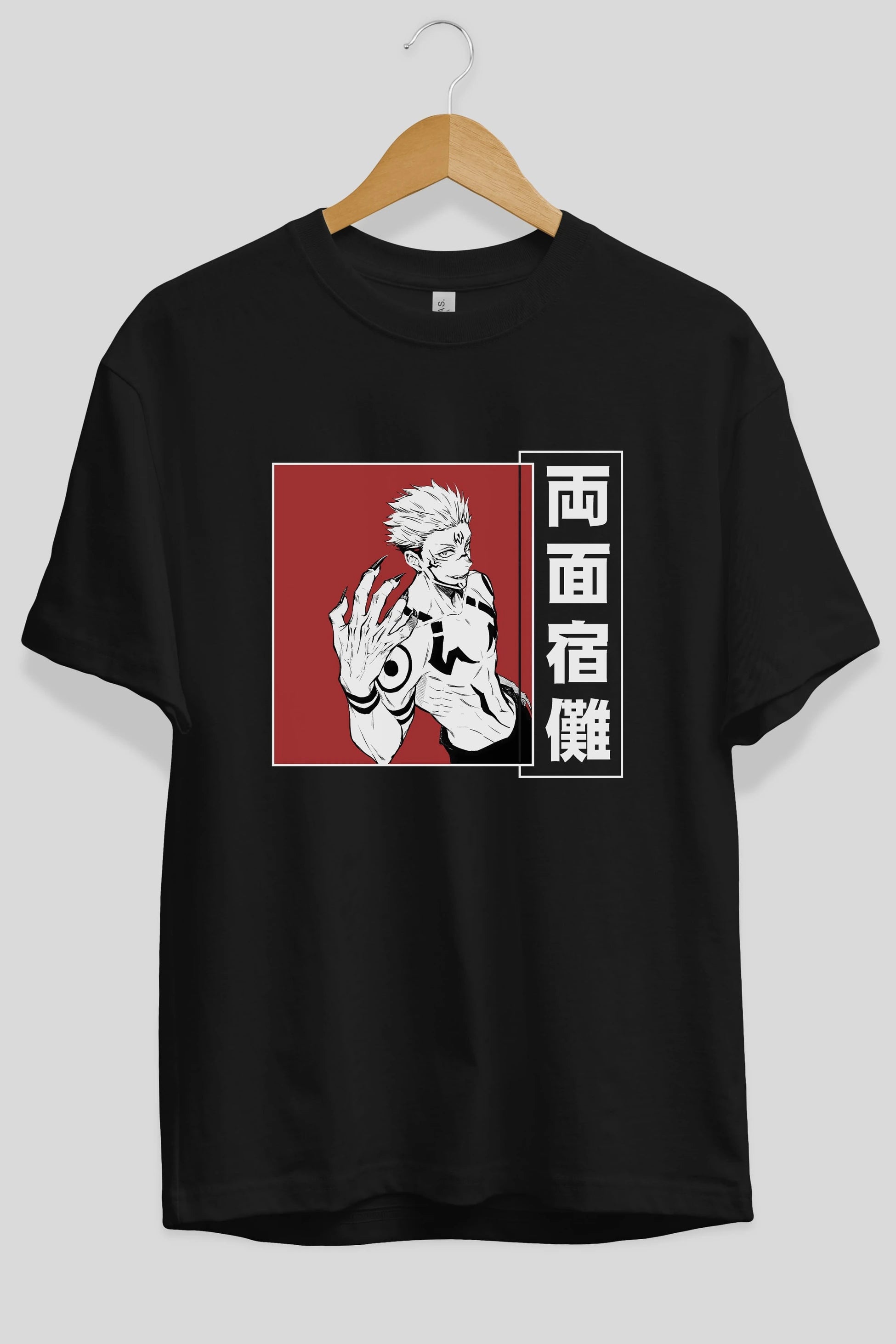 Sukuna Ryoumen 2 Anime Ön Baskılı Oversize t-shirt %100 pamuk Erkek Kadın Unisex