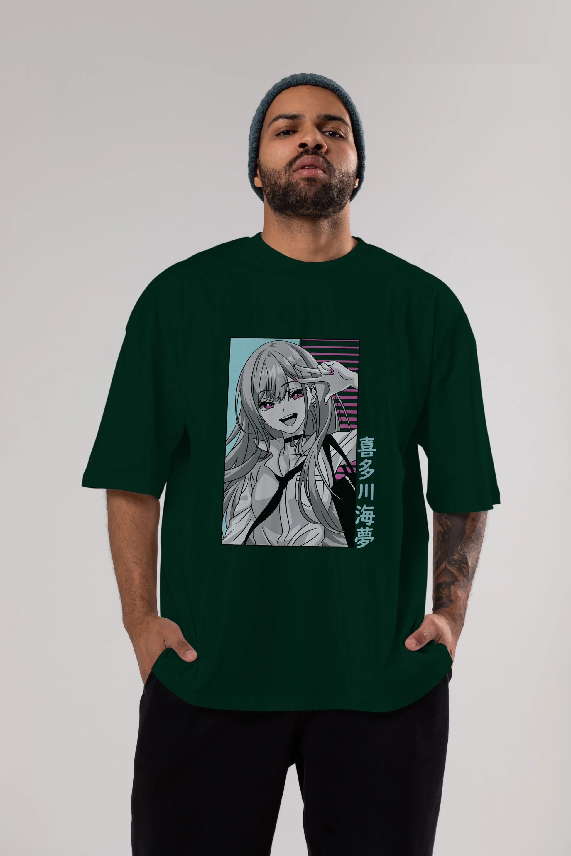 Marin Kitagawa 1 Anime Ön Baskılı Oversize t-shirt %100 pamuk Erkek Kadın Unisex