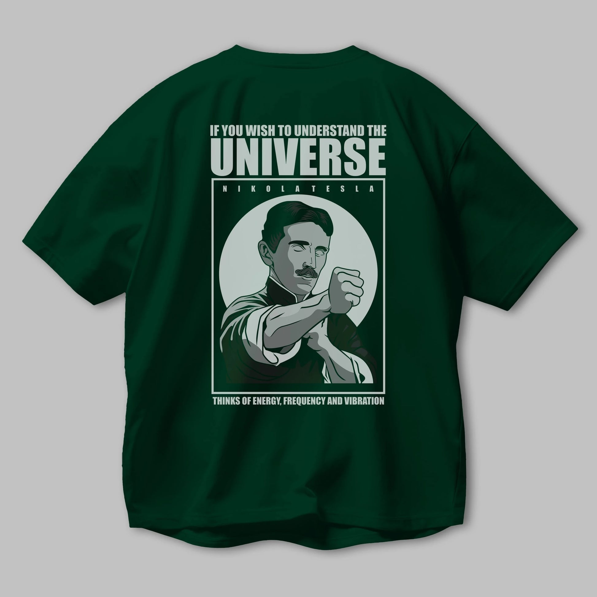 Nicola Tesla Ip Man Arka Baskılı Oversize t-shirt Erkek Kadın Unisex %100 Pamuk tişort