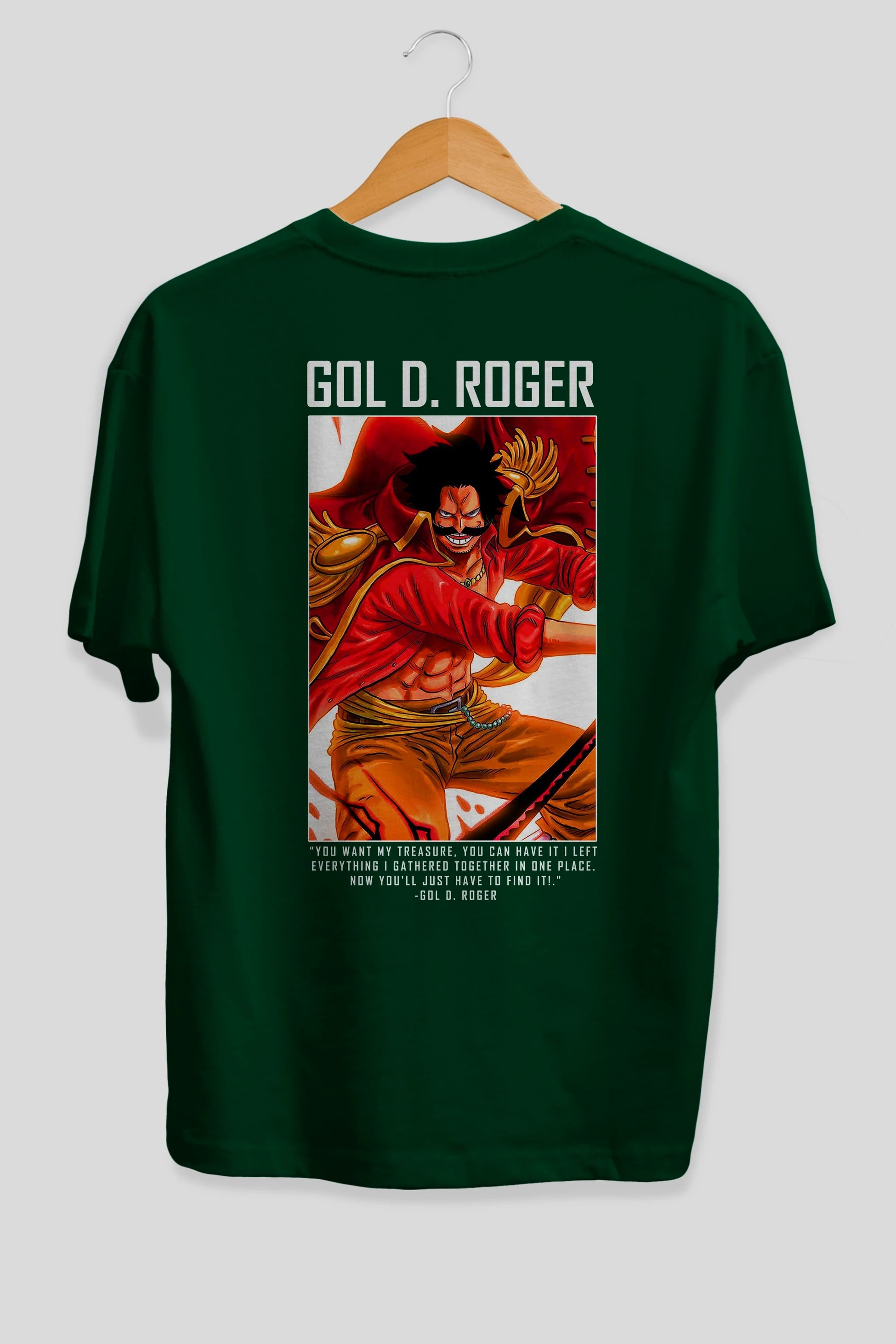 Gol D. Roger Anime Arka Baskılı Oversize t-shirt Erkek Kadın Unisex %100 pamuk tişort
