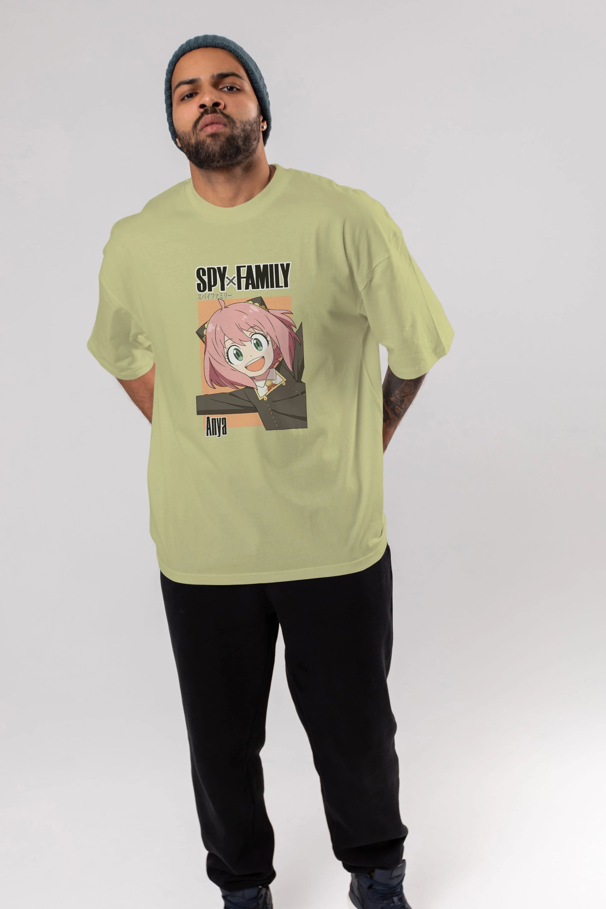 SPY X FAMILY Anya Anime Ön Baskılı Oversize t-shirt %100 pamuk Erkek Kadın Unisex