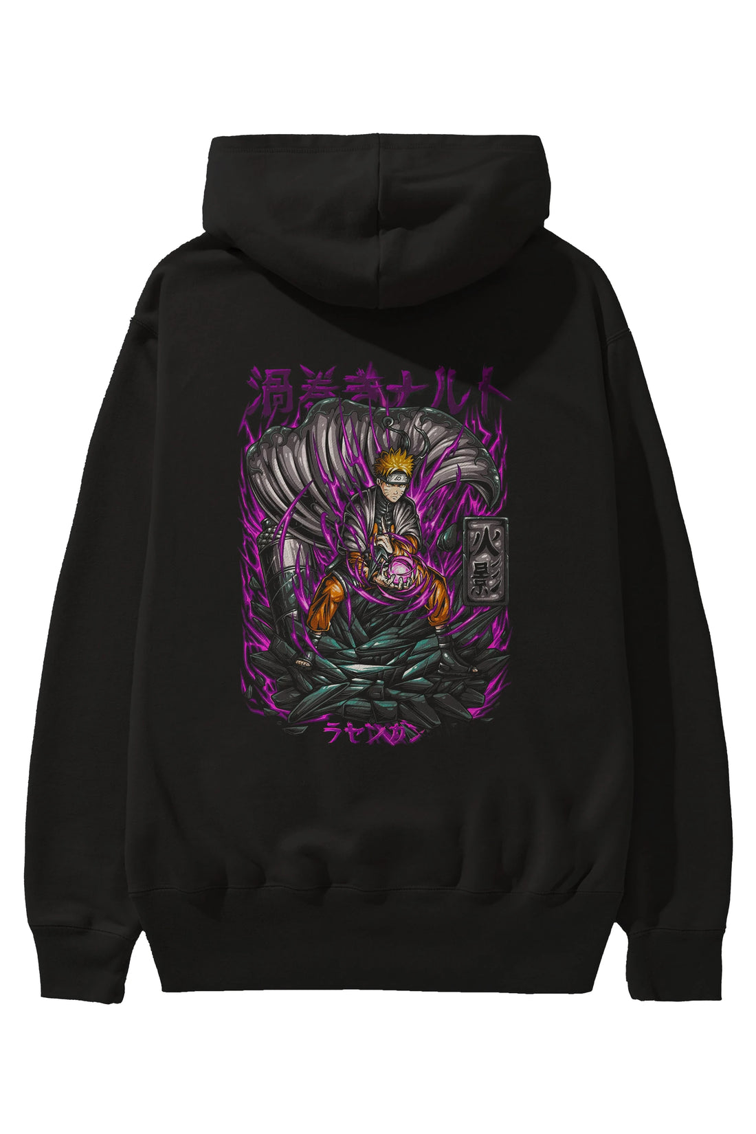 NARUTO Anime Arka Baskılı Hoodie Oversize Kapüşonlu Sweatshirt Erkek Kadın Unisex