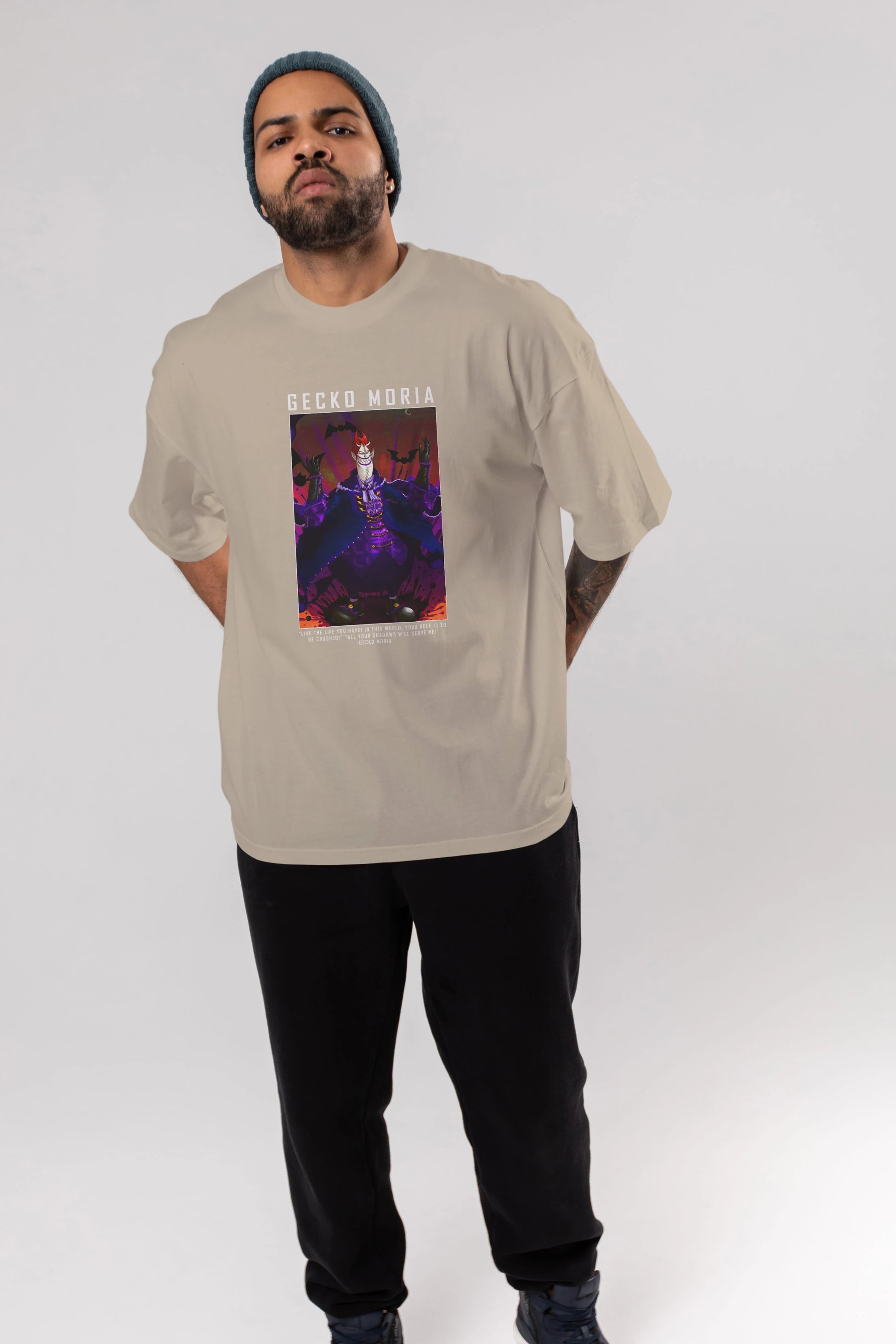Gecko Moria Anime Ön Baskılı Oversize t-shirt Erkek Kadın Unisex