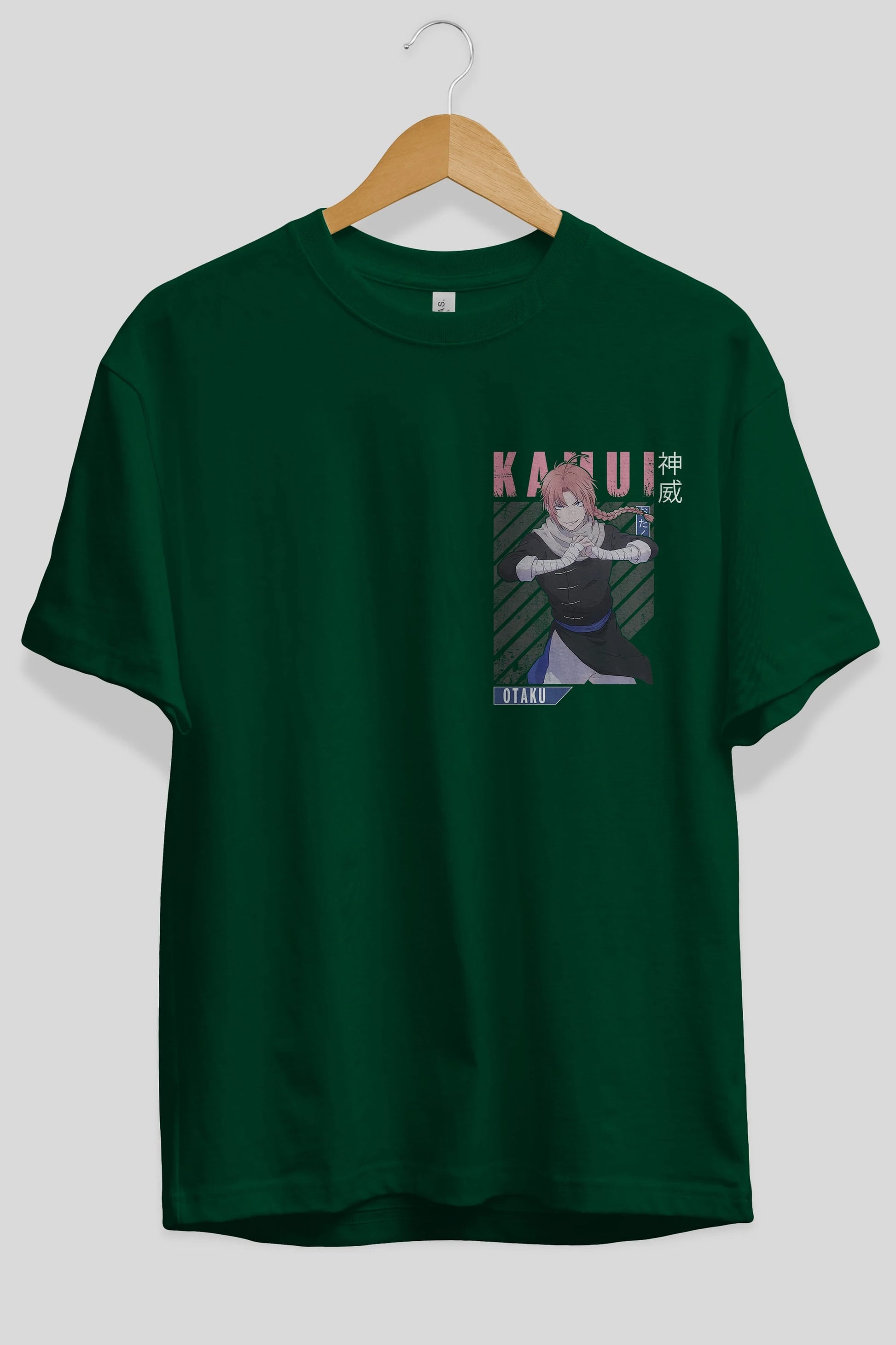 Kamui GINTAMA Ön Sol Baskılı Oversize t-shirt Erkek Kadın Unisex %100 Pamuk Bisiklet Yaka tişort