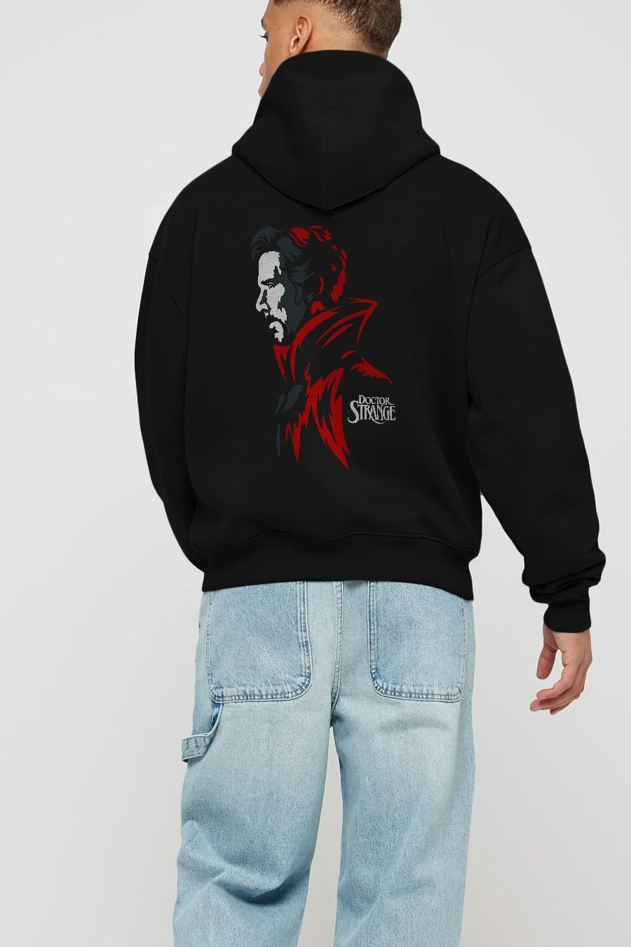 Doctor Strange (2) Arka Baskılı Hoodie Oversize Kapüşonlu Sweatshirt Erkek Kadın Unisex