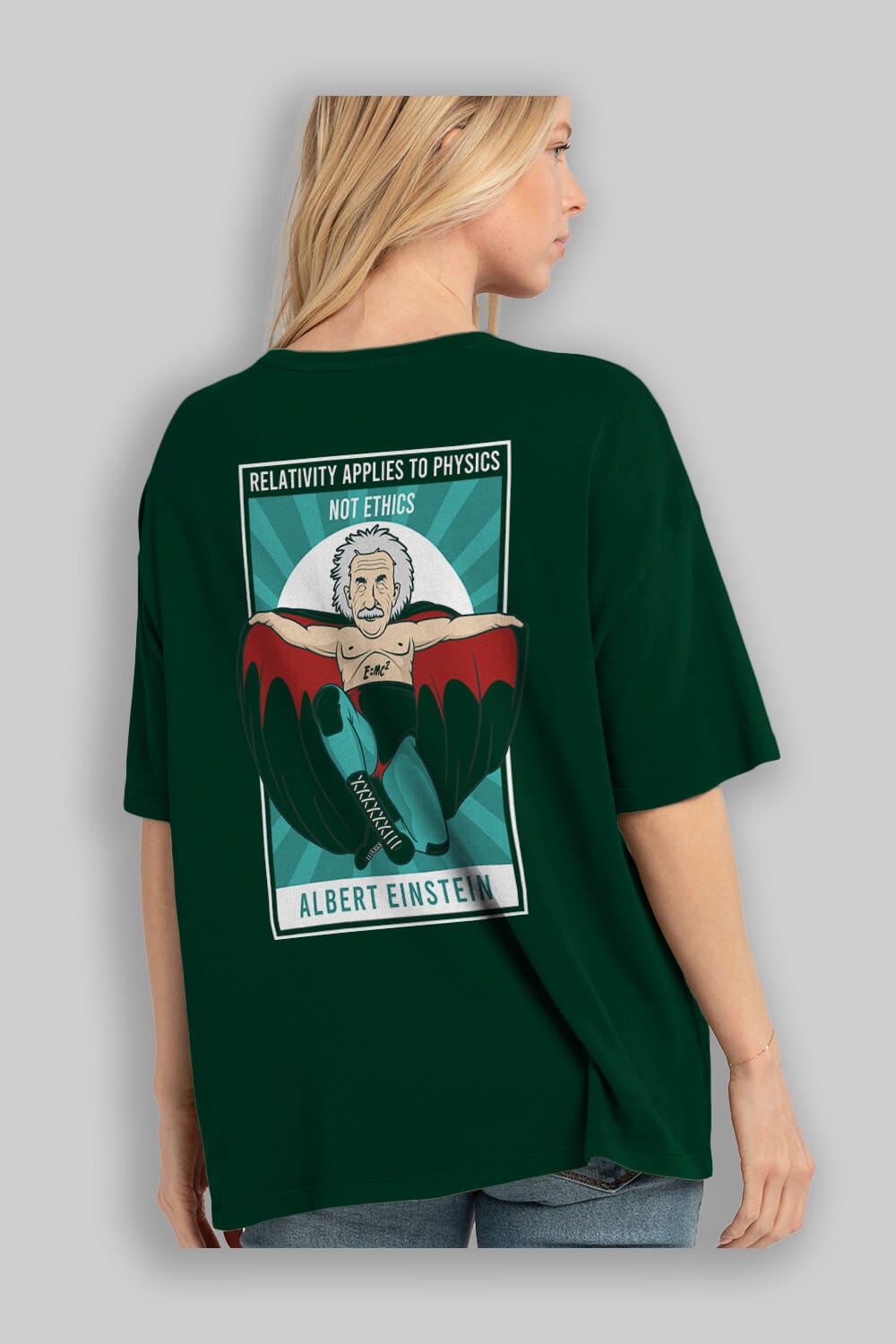 Nacho Libre Einstein Arka Baskılı Oversize t-shirt Erkek Kadın Unisex %100 Pamuk tişort