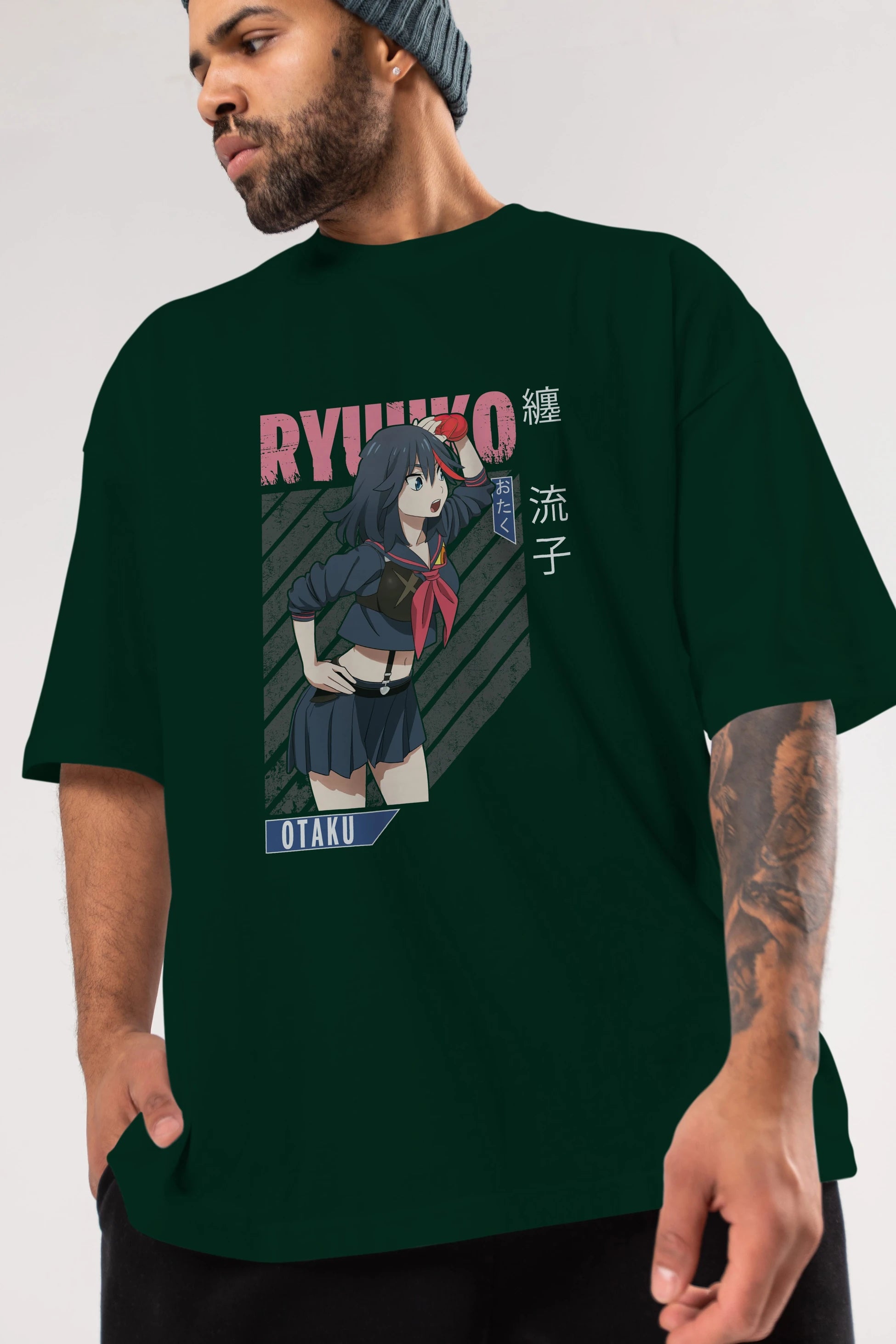 Ryuuko Matoi 6 Anime Ön Baskılı Oversize t-shirt %100 pamuk Erkek Kadın Unisex