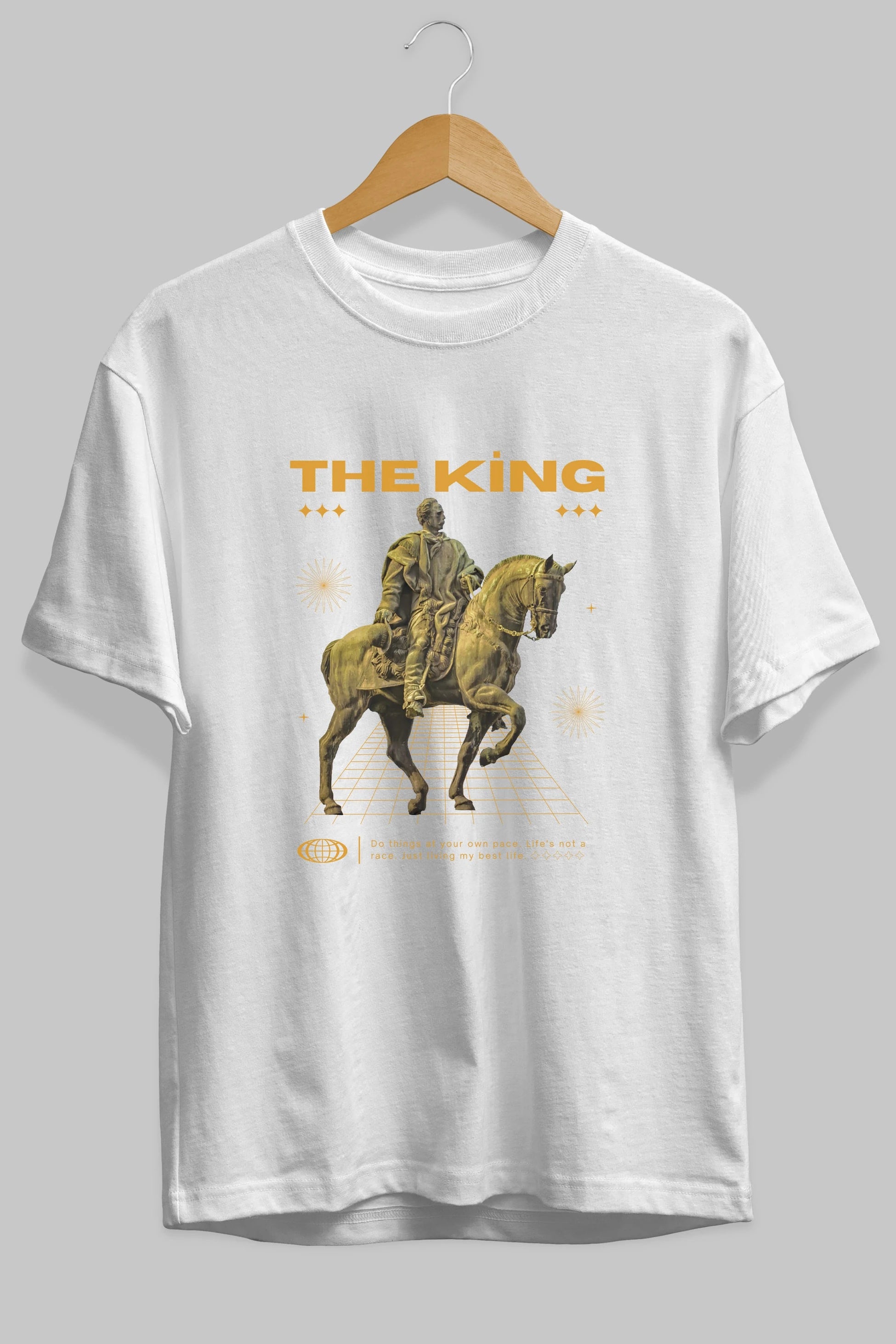 The King Yazılı Ön Baskılı Oversize t-shirt Erkek Kadın Unisex