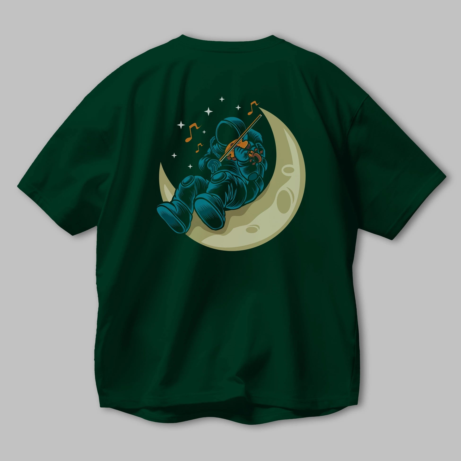 Playing Vionist in Space Arka Baskılı Oversize t-shirt Erkek Kadın Unisex