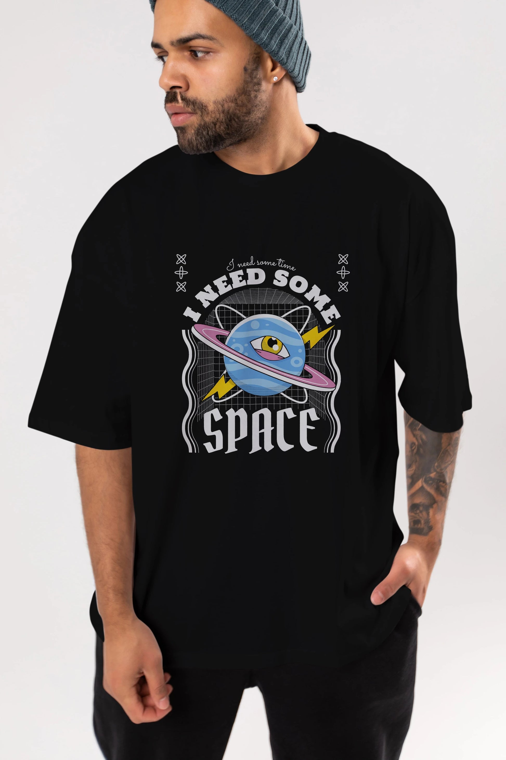 I Need Some Space Ön Baskılı Oversize t-shirt Erkek Kadın Unisex