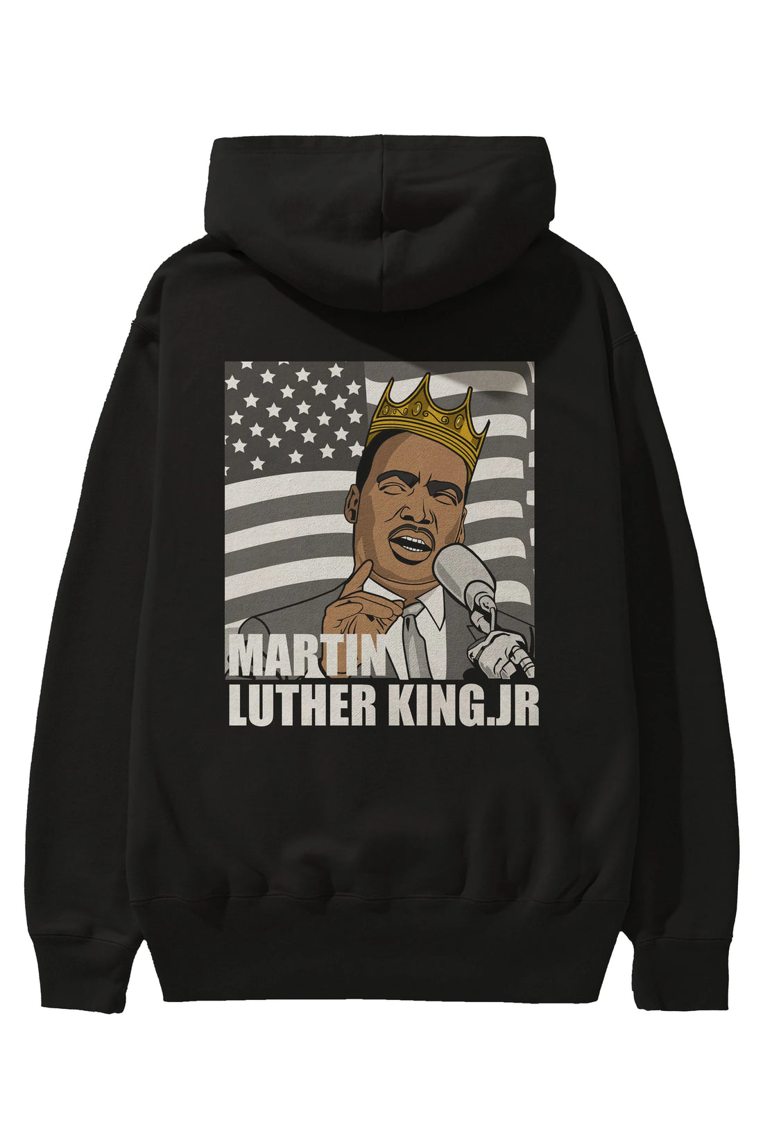 Luther King Arka Baskılı Hoodie Oversize Kapüşonlu Sweatshirt Erkek Kadın Unisex