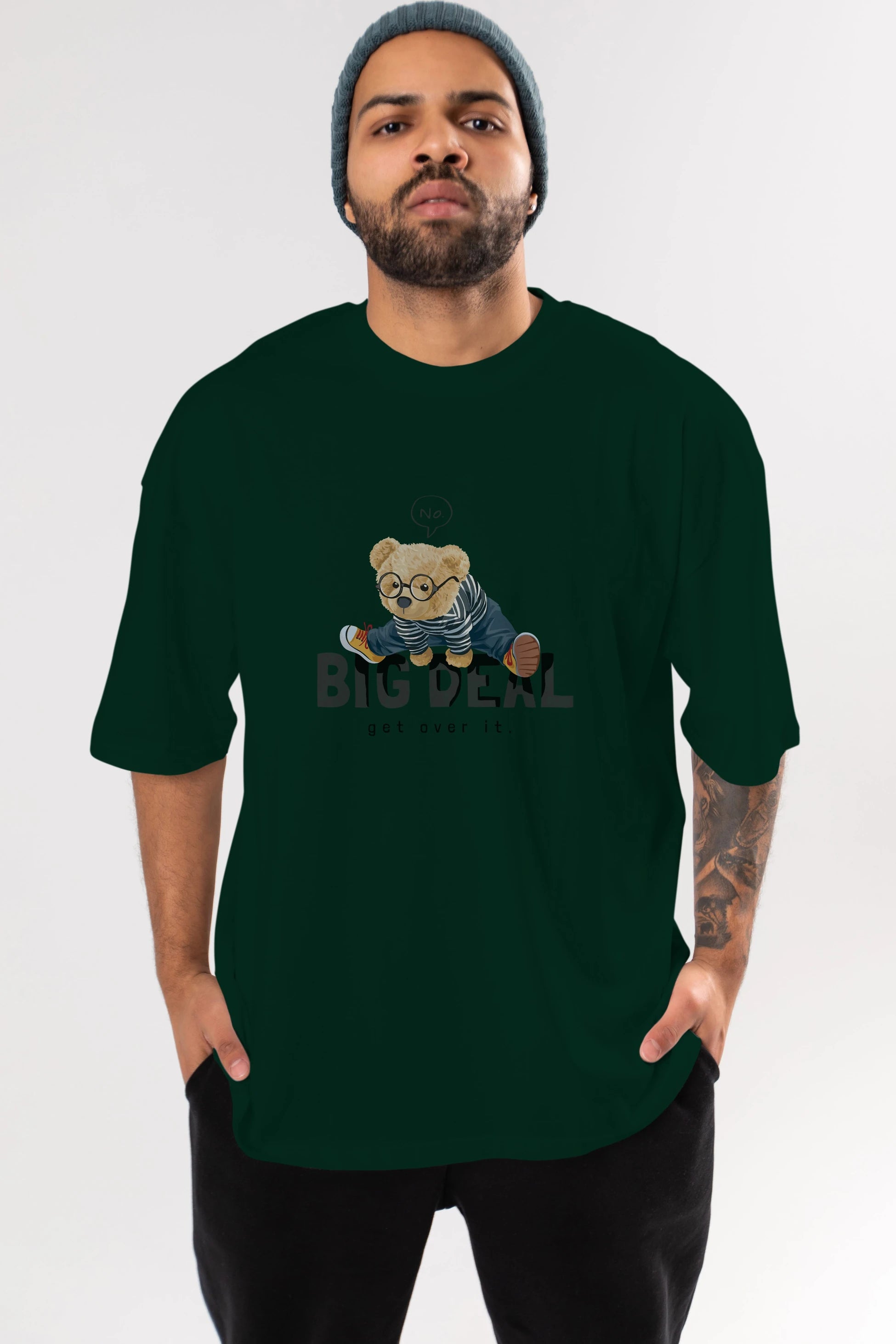 Teddy Bear Big Deal Ön Baskılı Oversize t-shirt Erkek Kadın Unisex %100 Pamuk