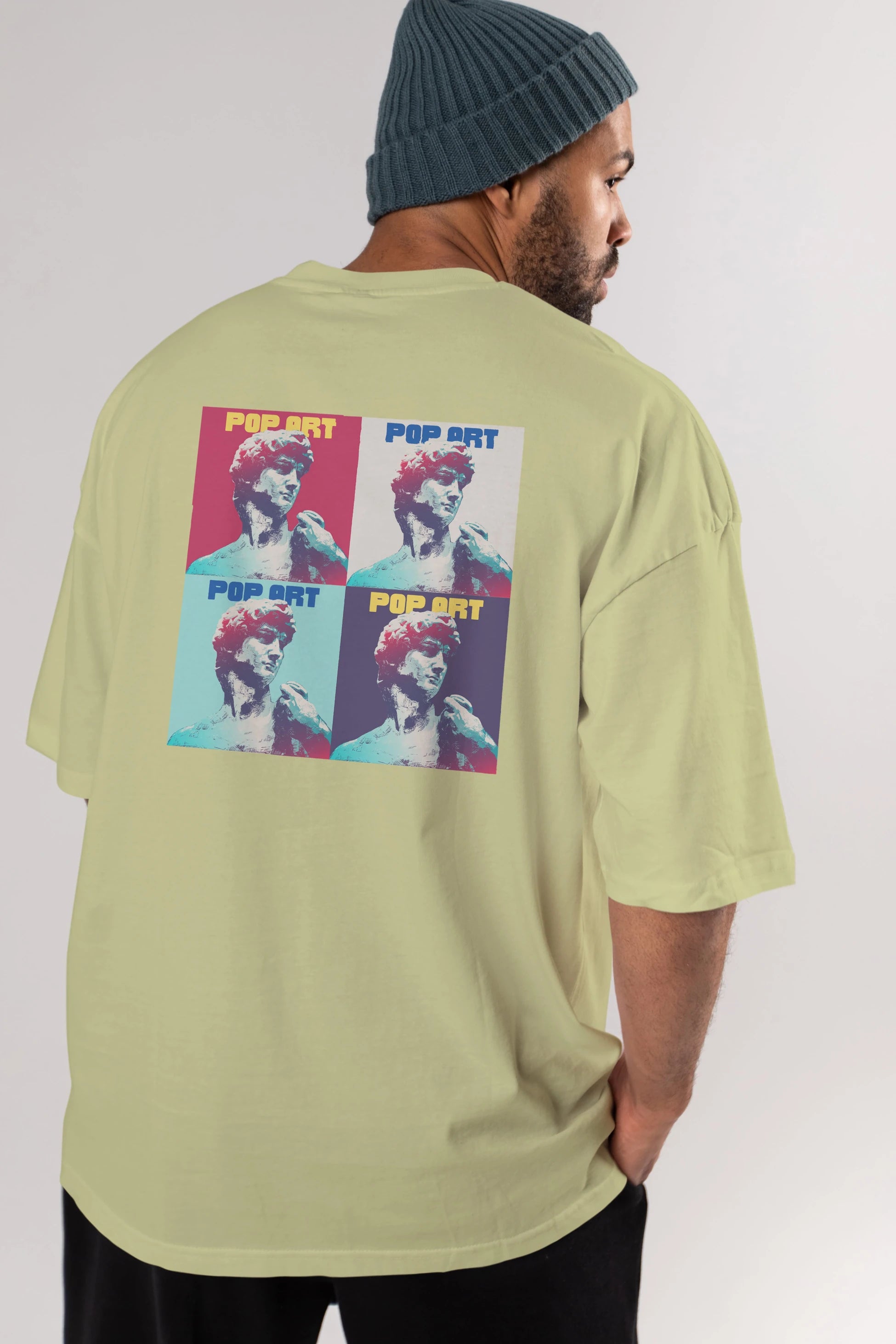 Creative Pop Art Arka Baskılı Oversize t-shirt Erkek Kadın Unisex