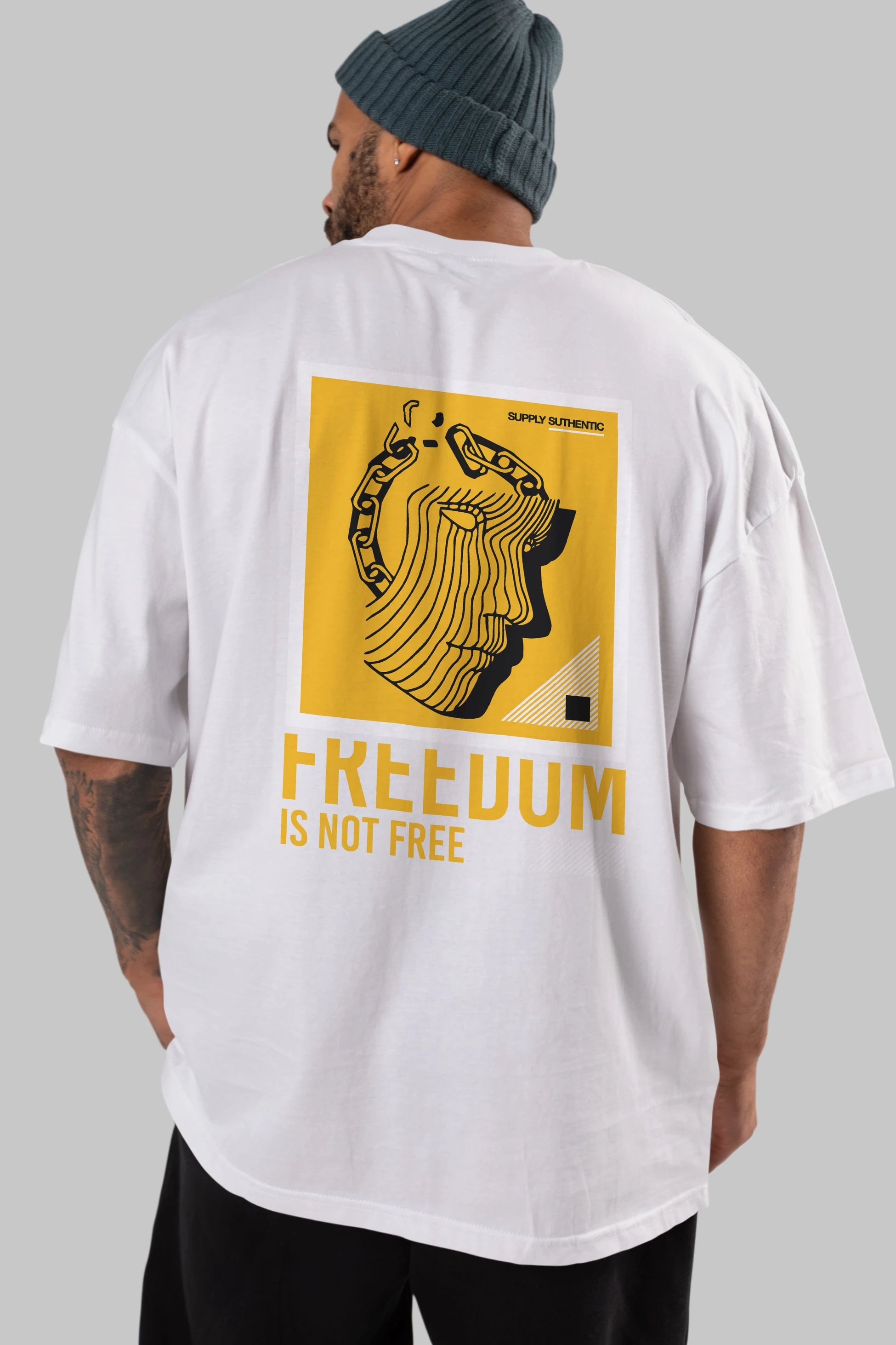 Freedom is Not Free Arka Baskılı Oversize t-shirt Erkek Kadın Unisex