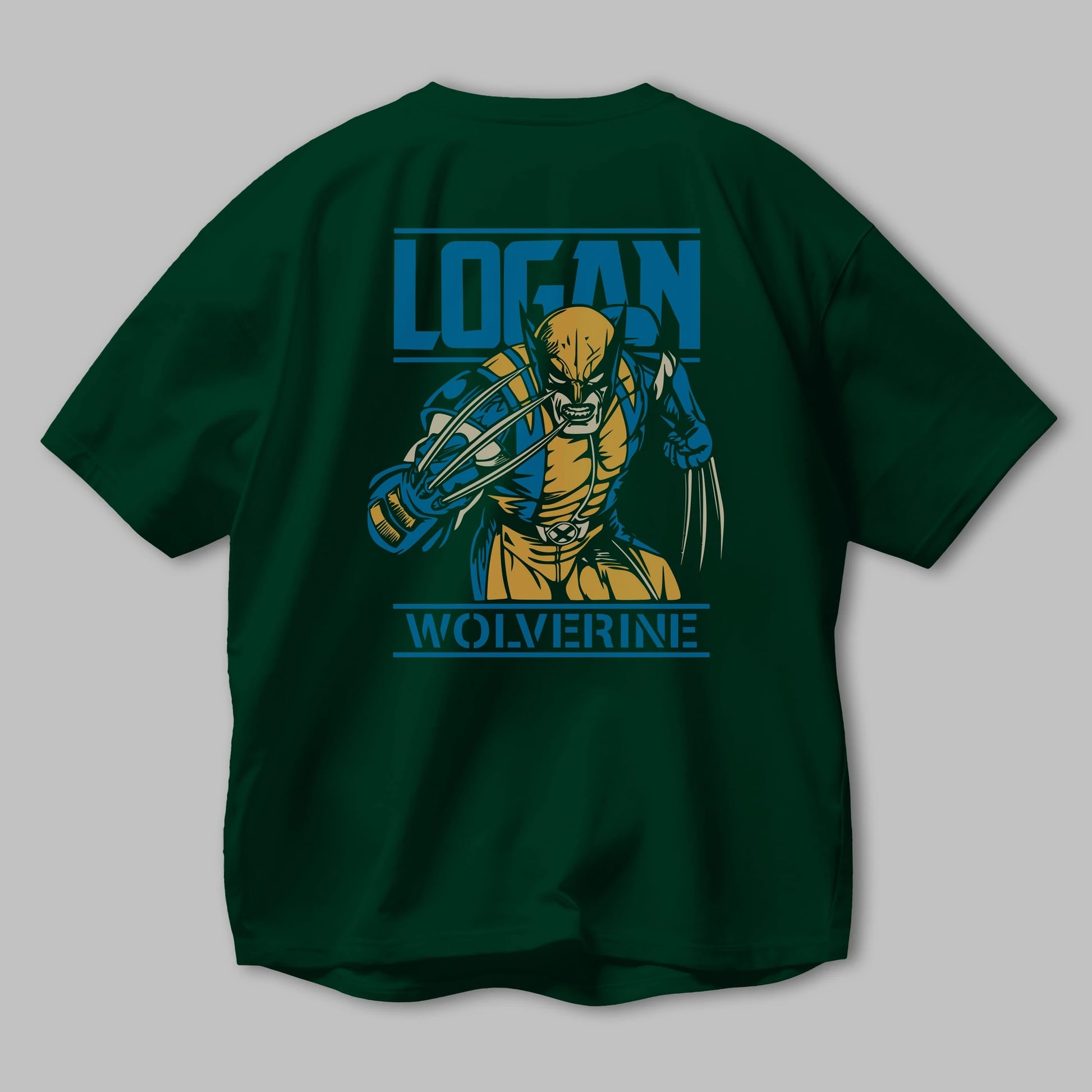 Wolverine Logan Arka Baskılı Oversize t-shirt Erkek Kadın Unisex %100 Pamuk Bisiklet Yaka tişort