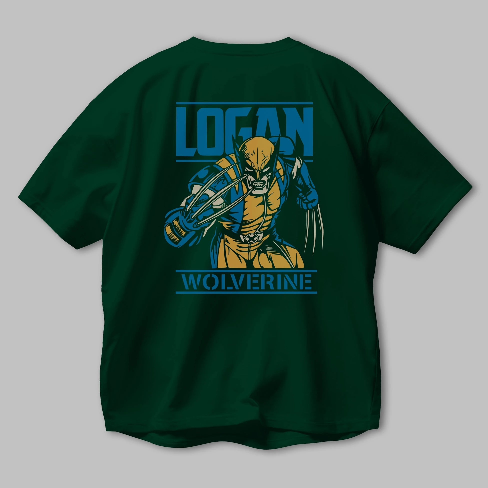 Wolverine Logan Arka Baskılı Oversize t-shirt Erkek Kadın Unisex %100 Pamuk Bisiklet Yaka tişort