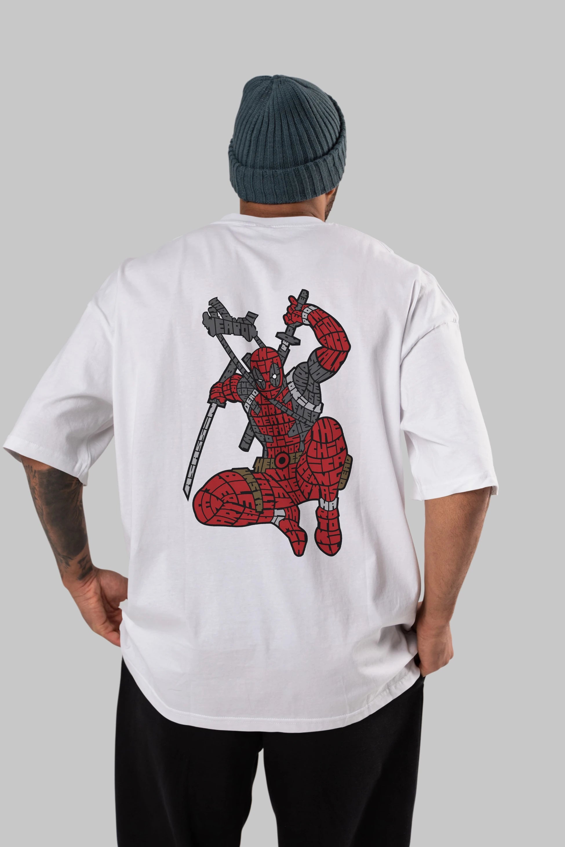 Chimichanga Arka Baskılı Oversize t-shirt %100 pamuk Erkek Kadın Unisex