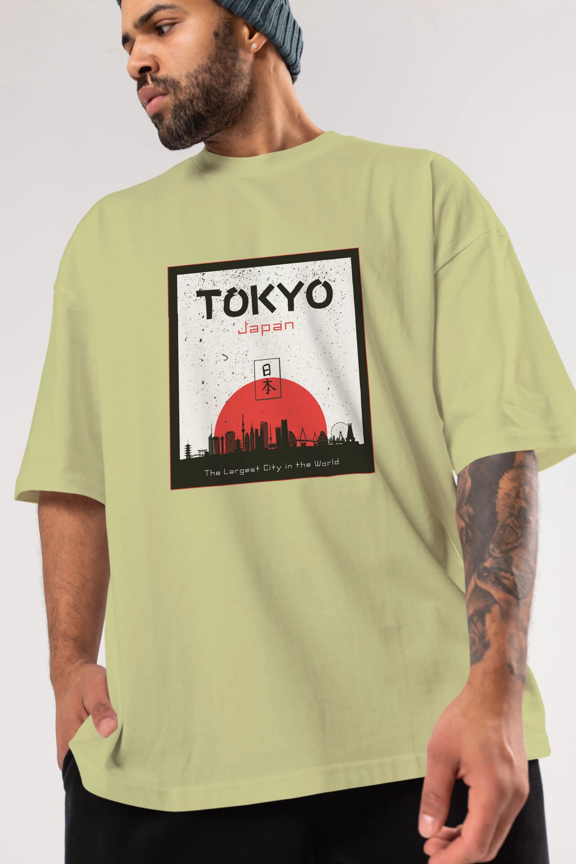 Tokyo Japan Yazılı Ön Baskılı Oversize t-shirt Erkek Kadın Unisex