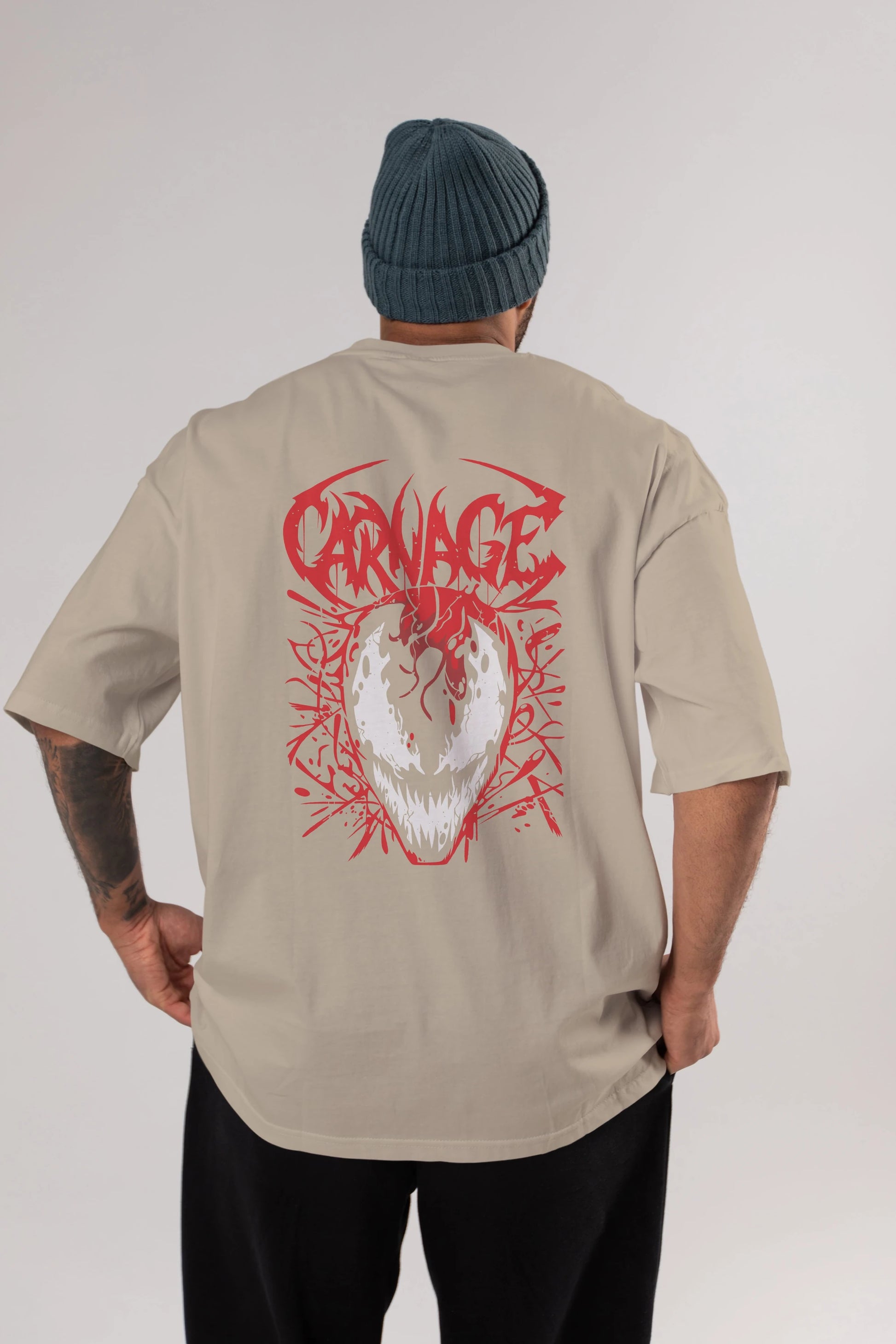 Venom (22) Arka Baskılı Oversize t-shirt Erkek Kadın Unisex %100 Pamuk Bisiklet Yaka tişort