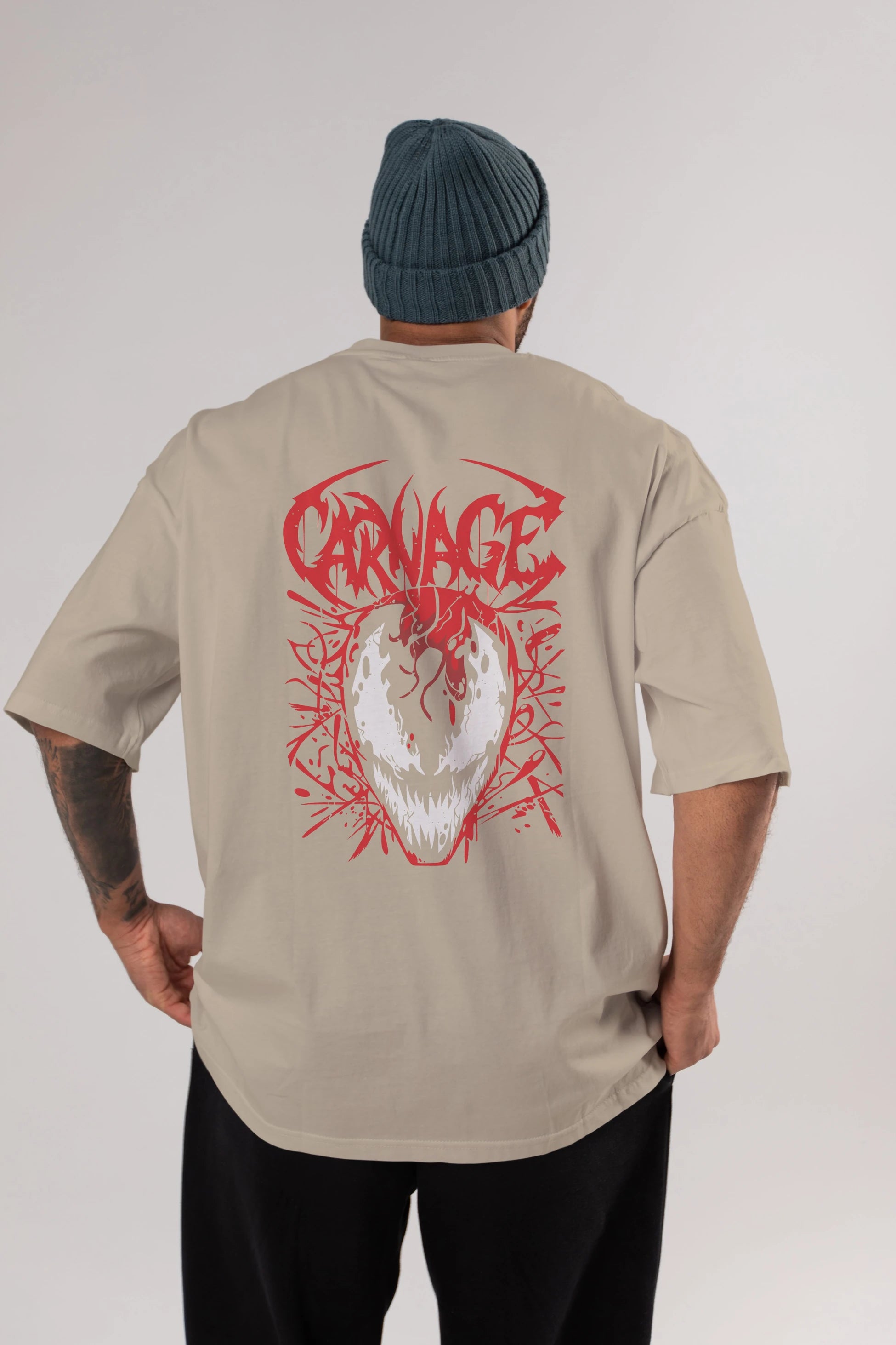Venom (22) Arka Baskılı Oversize t-shirt Erkek Kadın Unisex %100 Pamuk Bisiklet Yaka tişort