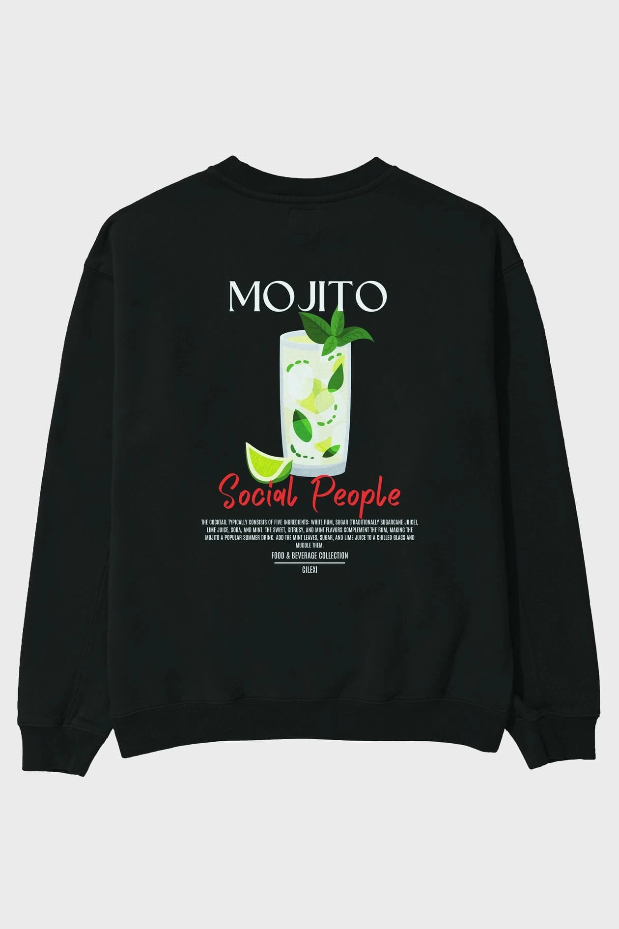 Mojito Arka Baskılı Oversize Sweatshirt Erkek Kadın Unisex