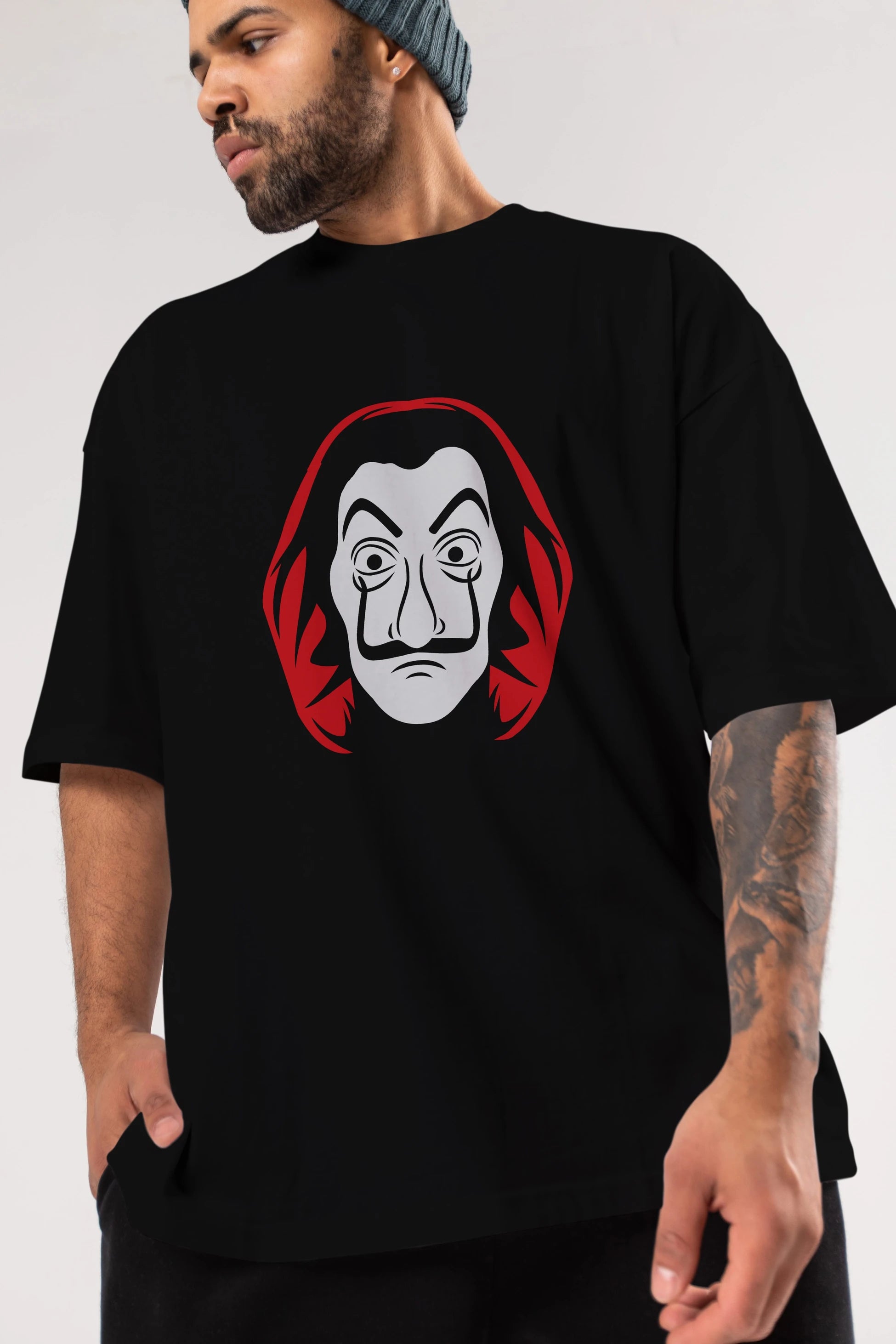 La Casa De Papel (8) Ön Baskılı Oversize t-shirt Erkek Kadın Unisex %100 Pamuk Bisiklet Yaka tişort