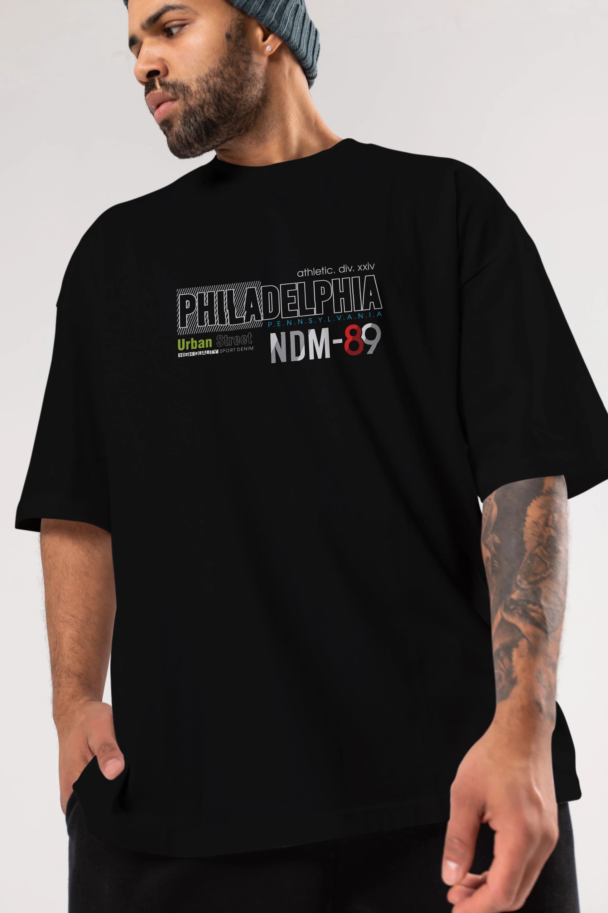 Philadelphia 89 Ön Baskılı Oversize t-shirt Erkek Kadın Unisex