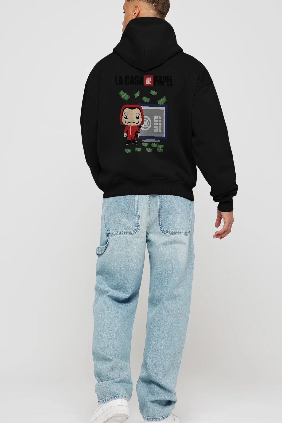 La Casa De Papel (4) Arka Baskılı Hoodie Oversize Kapüşonlu Sweatshirt Erkek Kadın Unisex