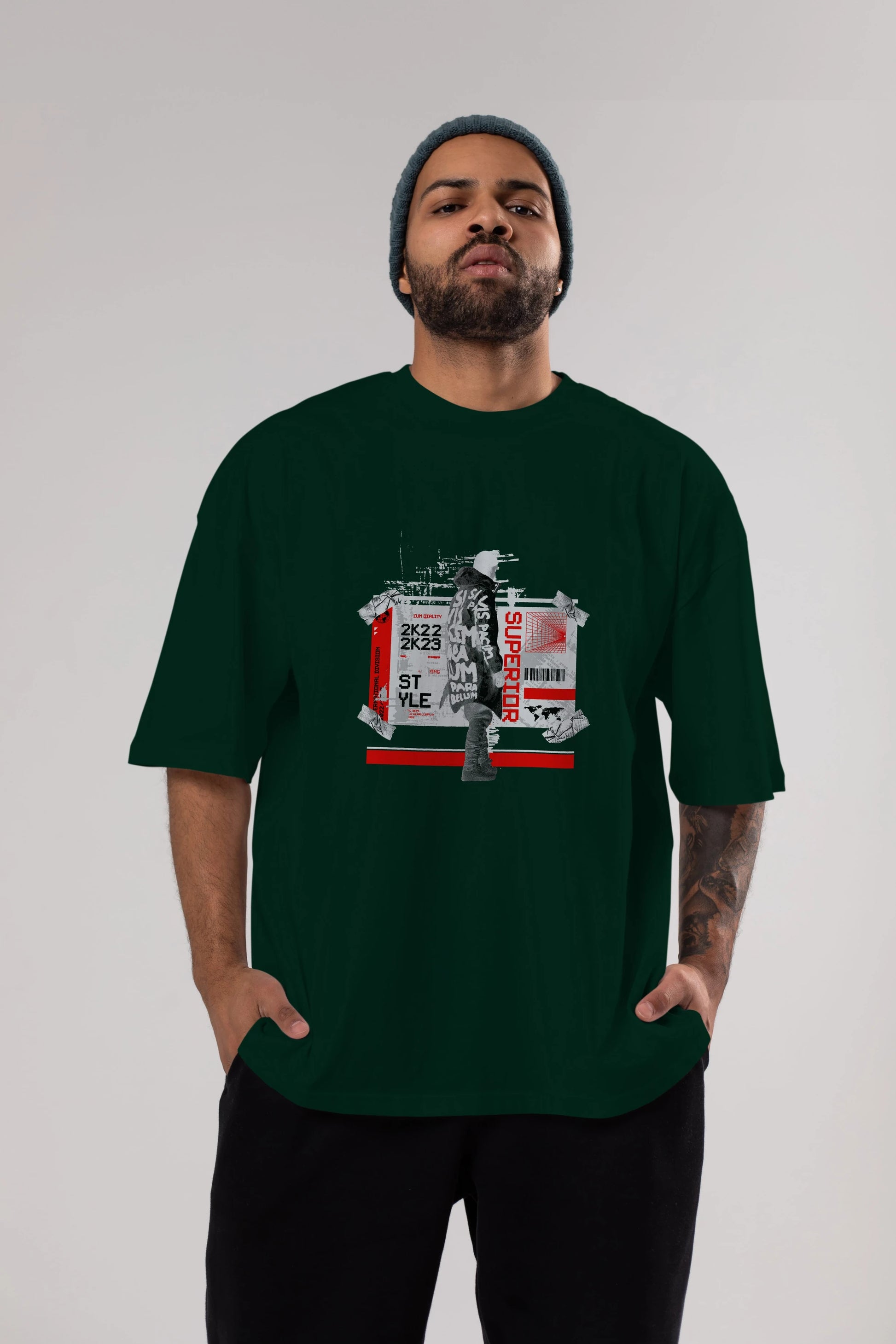 Superior Ön Baskılı Oversize t-shirt Erkek Kadın Unisex