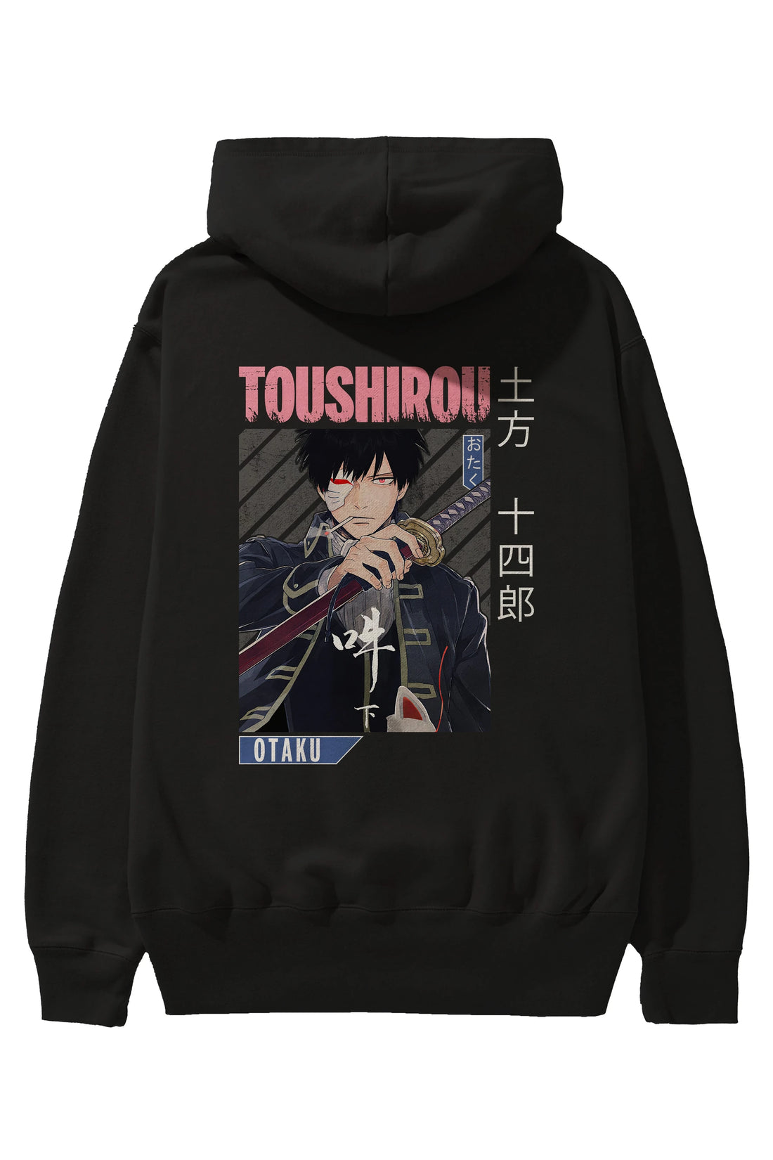 Toushirou Hijikata 1 Anime Arka Baskılı Hoodie Oversize Kapüşonlu Sweatshirt Erkek Kadın Unisex