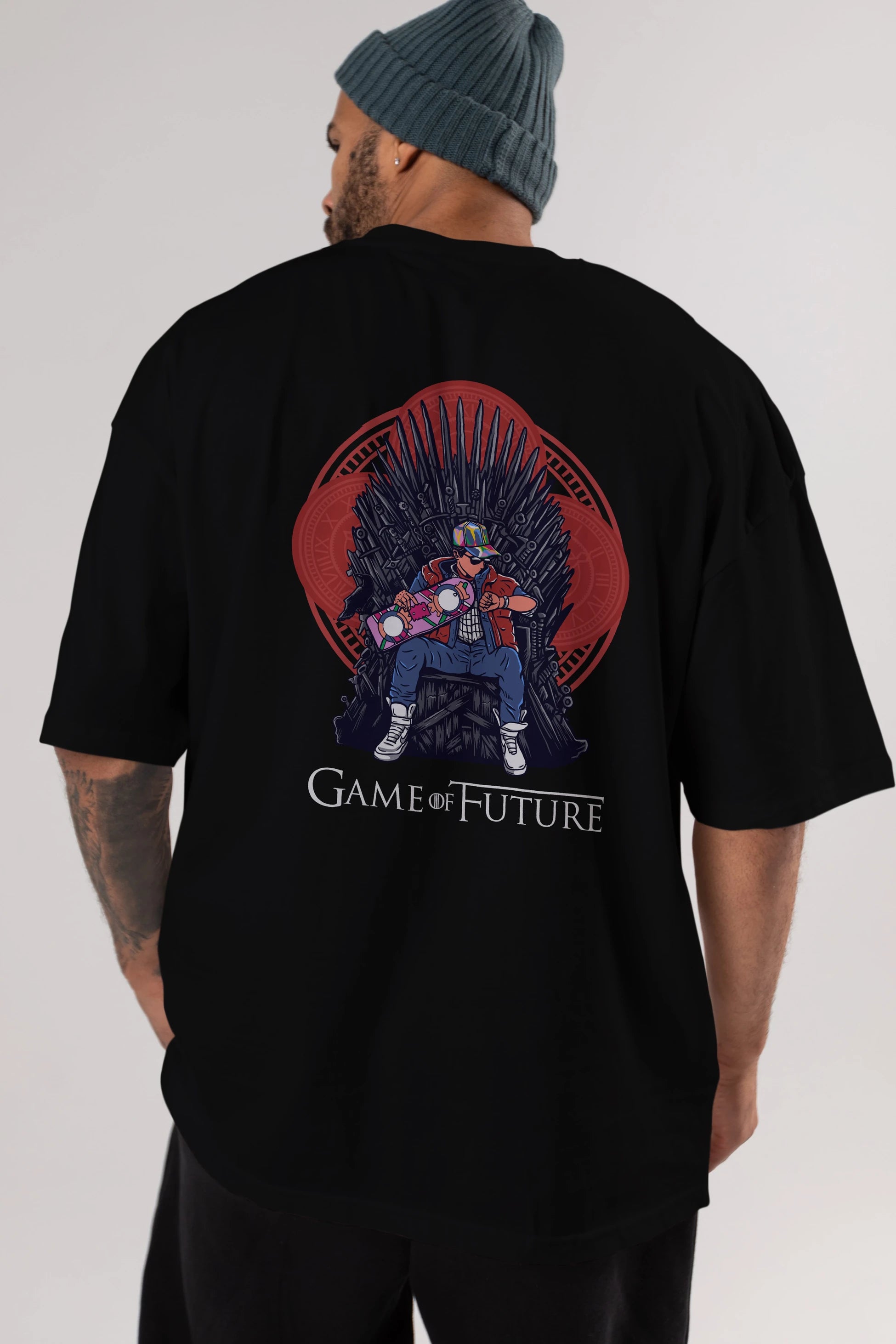 Game Of Future Arka Baskılı Oversize t-shirt Erkek Kadın Unisex %100 Pamuk
